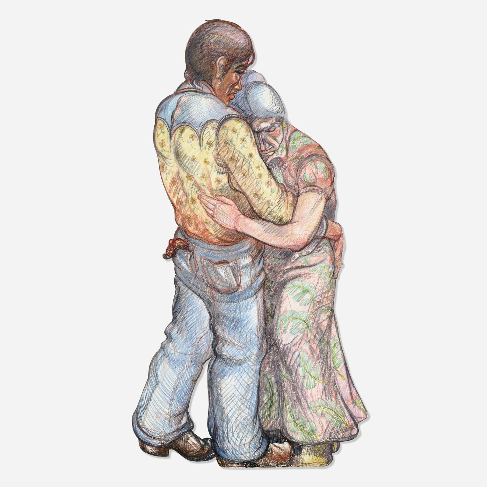 Luis Jimenez, Honky Tonk: Luis Jimenez Honky Tonk c. 1981oil pastel on cut-out foam core 73 h x 38.5 w x 1.5 d in (185 x 98 x 4 cm) Provenance: Sebastian-Moore Gallery, Denver | Collection of George G.