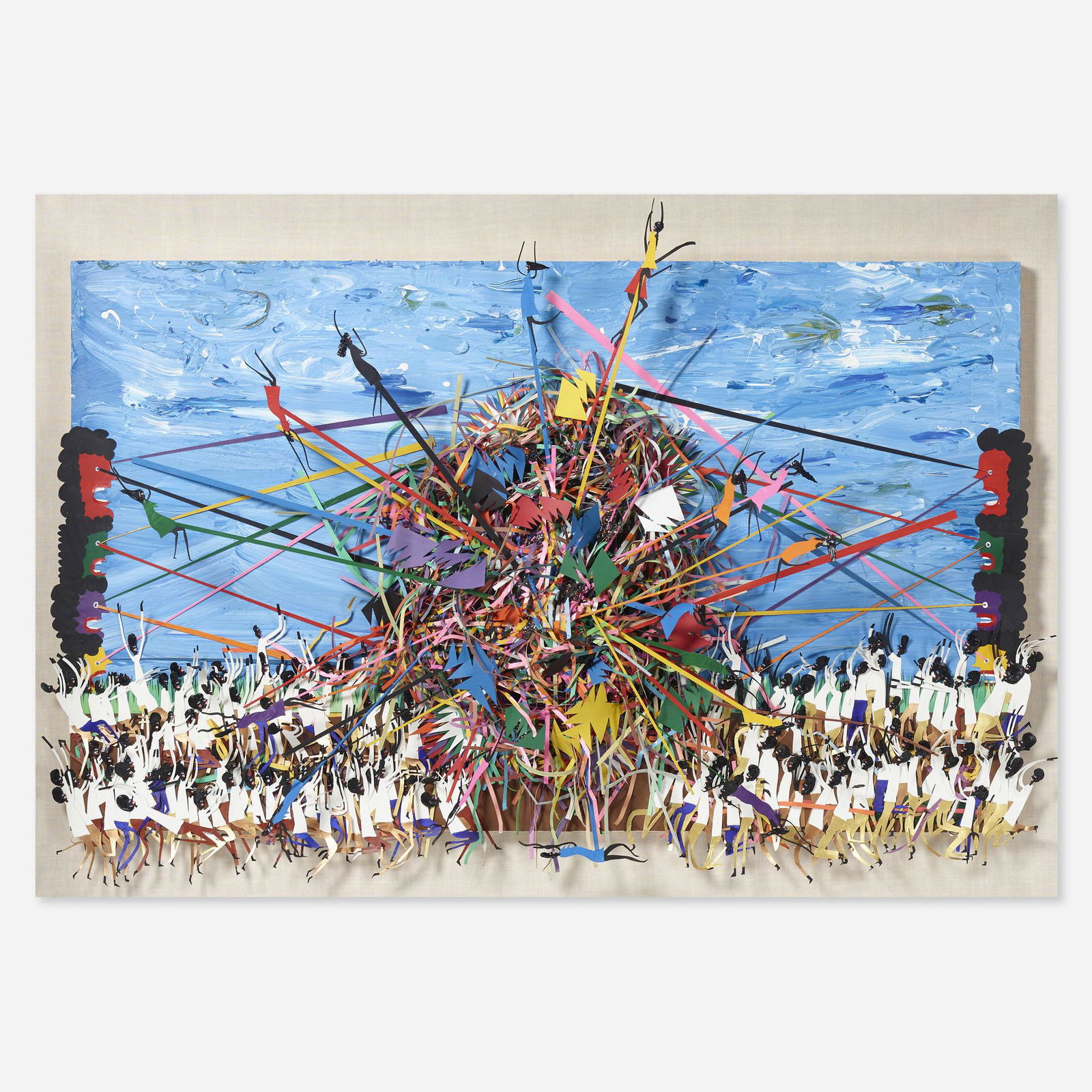 Devin Troy Strother, Stuntin' Like My Daddy: Devin Troy Strother Stuntin' Like My Daddy 2010mixed media and paper collage on panel 40 h x 60 w x 10 d in (102 x 152 x 25 cm) This work is from the Carolyn Glasoe Bailey Foundation Collectio