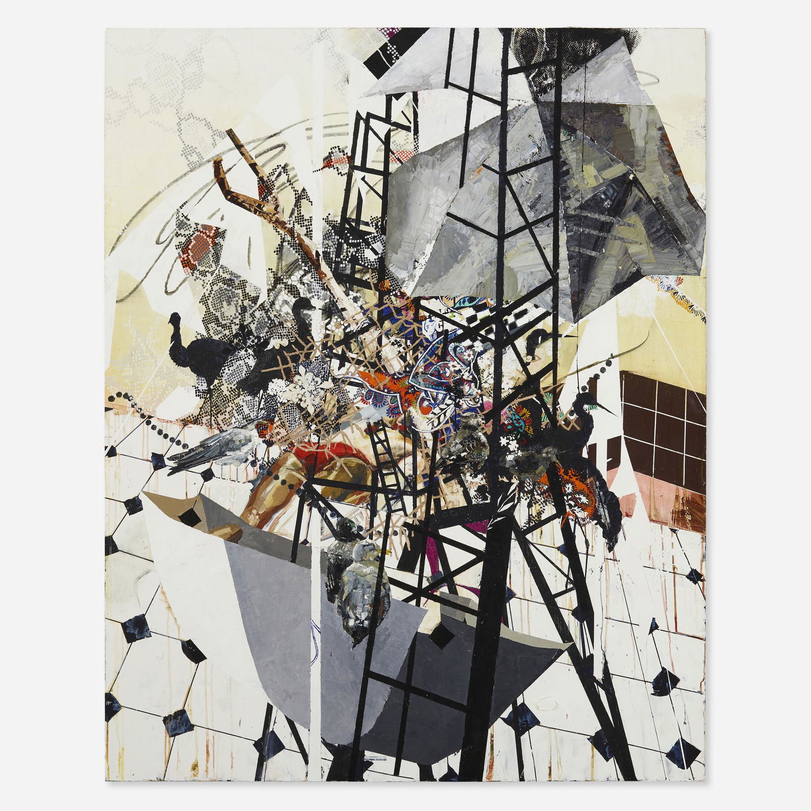 Francesca DiMattio, Two Umbrellas: Francesca DiMattio Two Umbrellas 2006oil on canvas 82.5 h x 66.25 w in (210 x 168 cm) This work is from the Carolyn Glasoe Bailey Foundation Collection and being sold to benefit the foundation