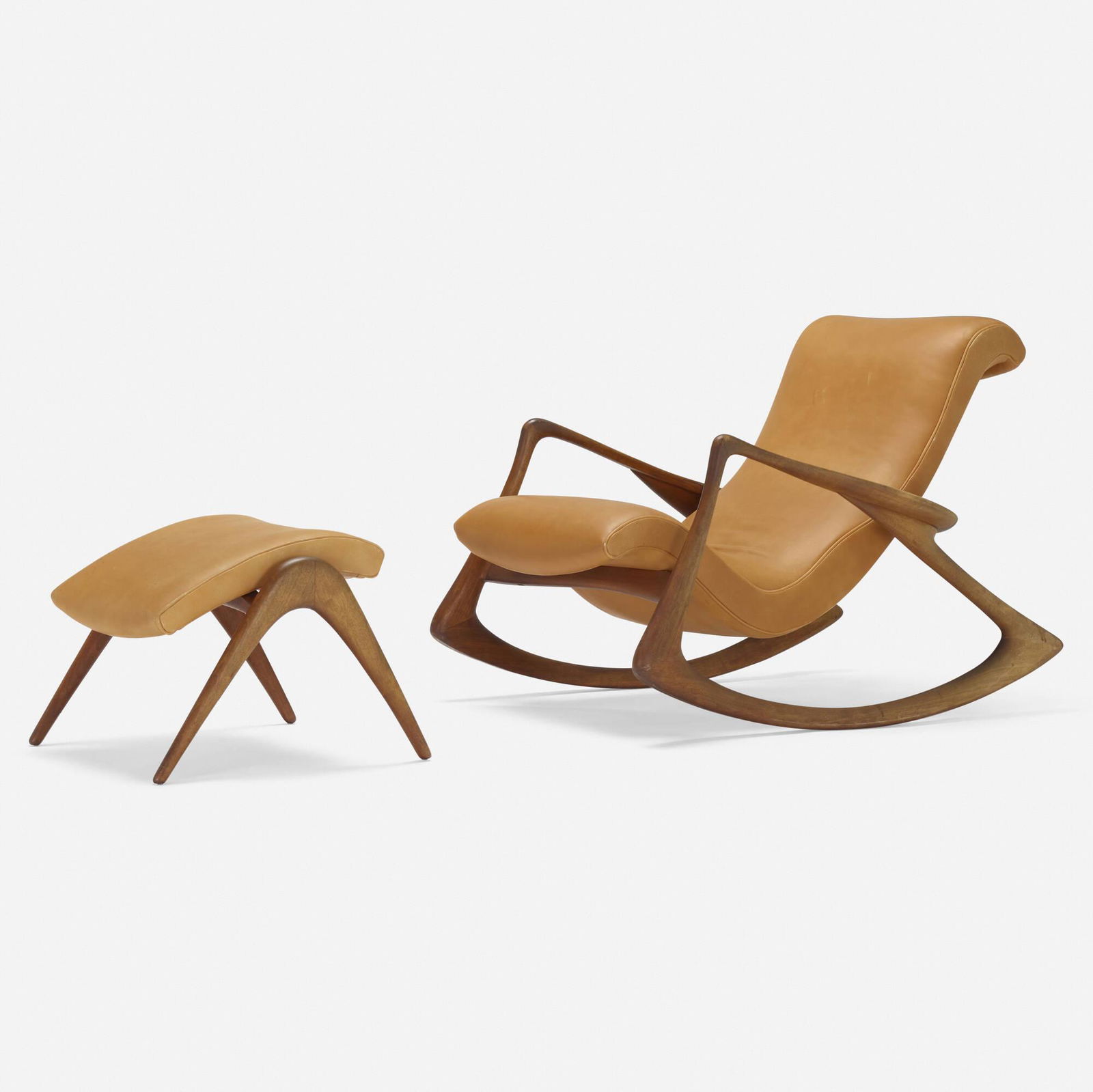 Vladimir Kagan, Rocking Chair And Ottoman Auction