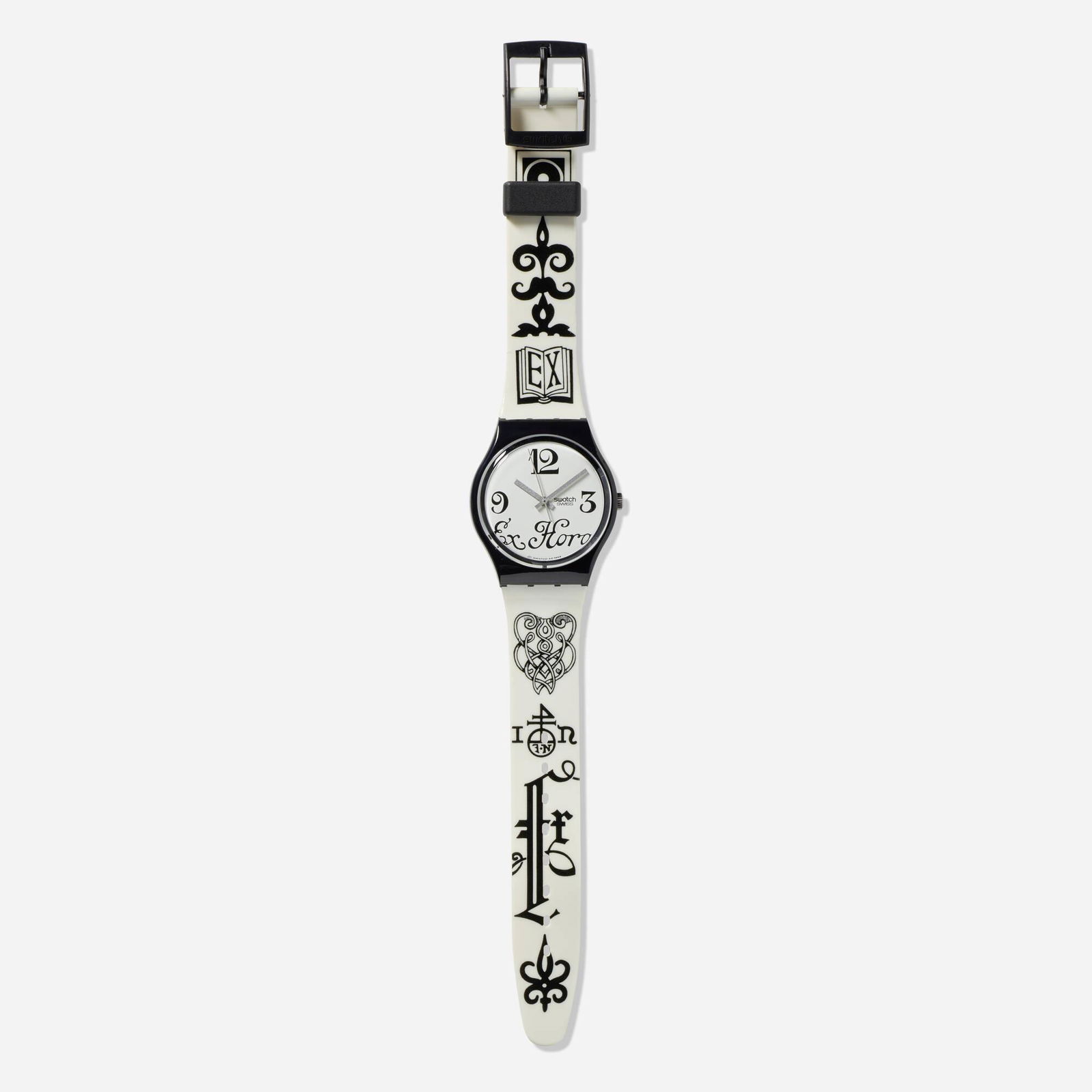 Chantal Thomass for Swatch, watch GB163 ...: Chantal Thomass for Swatch Black Letter watch GB163 in special packaging GB163PACK This watch is from the unnumbered edition of 1999. Date: 1995 Serial no.: GB163, GB163PACK Movement: