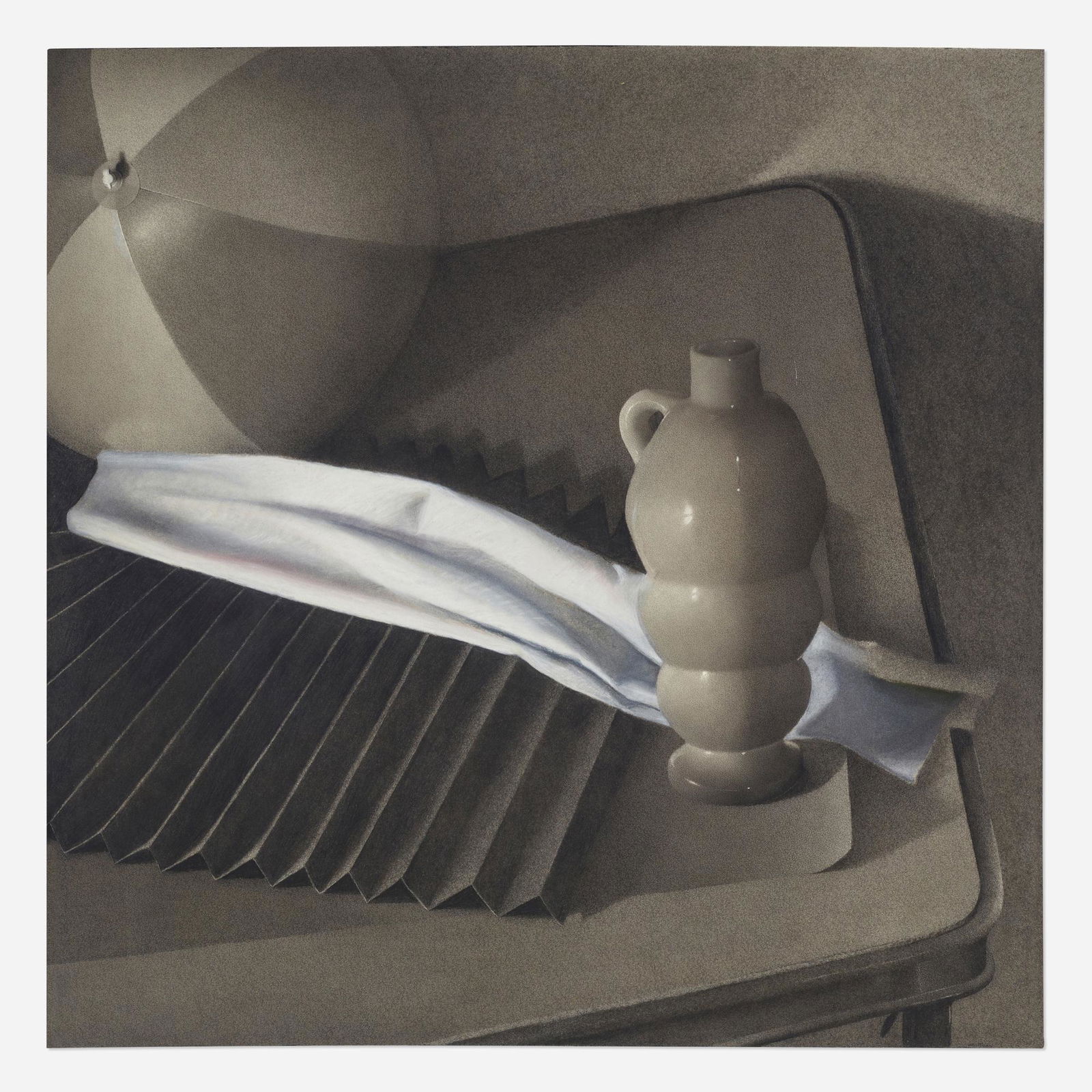 Susan Hauptman, Still Life with Beach Ball: Susan Hauptman Still Life with Beach Ball 1980charcoal, pastel and graphite on paper 36.625 h x 36.625 w in (93 x 93 cm) Signed to lower right 'Hauptman'. Provenance: J