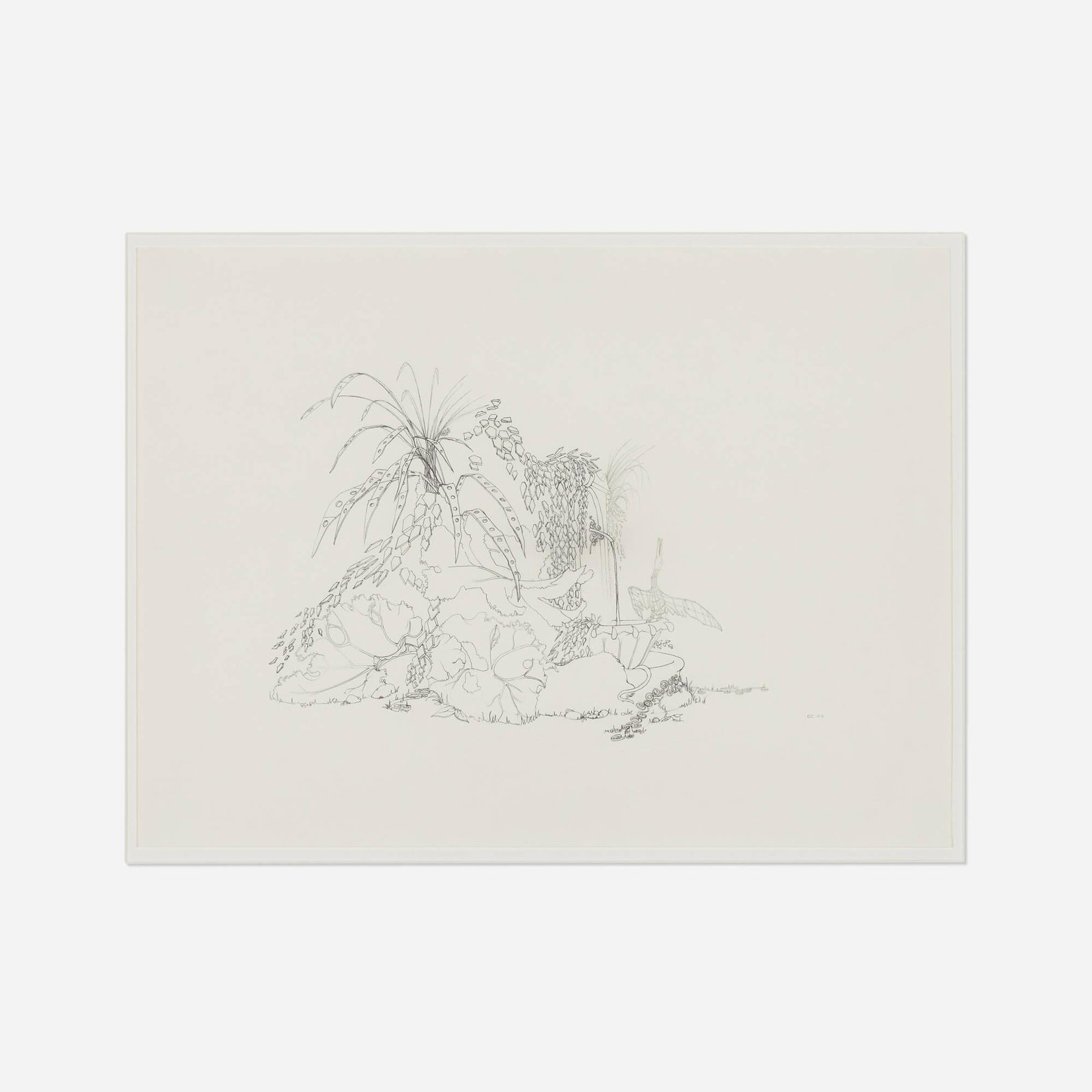 Ernesto Caivano, Fountain of Youth: Ernesto Caivano Fountain of Youth 2002 graphite on paper 11.625 h x 15.75 w in (30 x 40 cm) Signed and dated to lower right 'EC 02'. Provenance: Grant Selwyn Fine Art, L