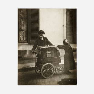 Eugene Atget, Joueur d'orgue: Eugene Atget Joueur d'orgue 1899 / printed later gelatin silver print 8.375 h x 6.5 w in (21 x 17 cm) Stamped to verso 'Photo E. Atget Collection Berenice Abbott'. This work is a later printing by