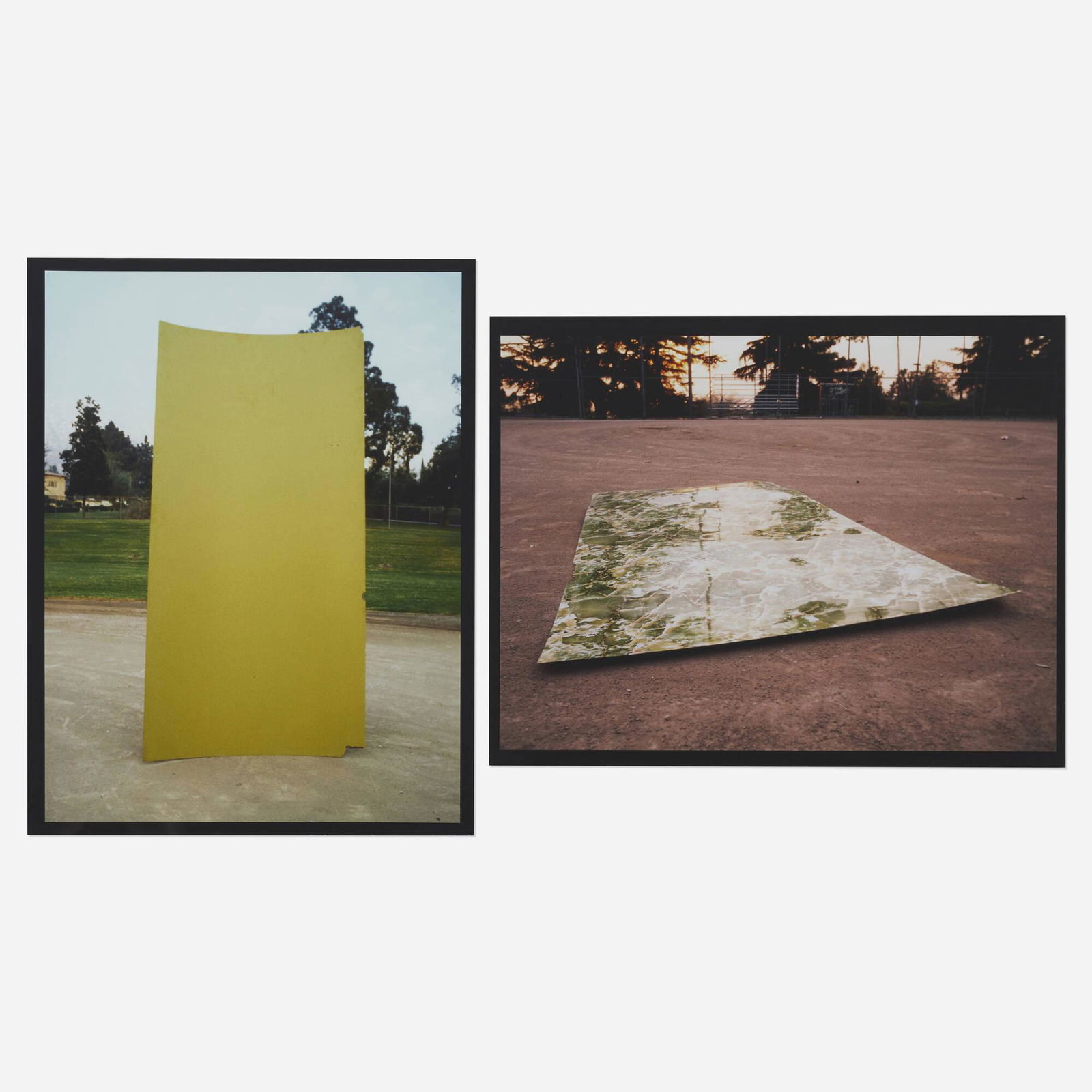 Jorge Pardo, Untitled (Linoleum), diptych: Jorge Pardo Untitled (Linoleum), diptych c. 1990Cibachrome print image: 10 h x 13.5 w in (25 x 34 cm) sheet: 11 h x 14 w in (28 x 36 cm) This work will ship from Los Angeles, C