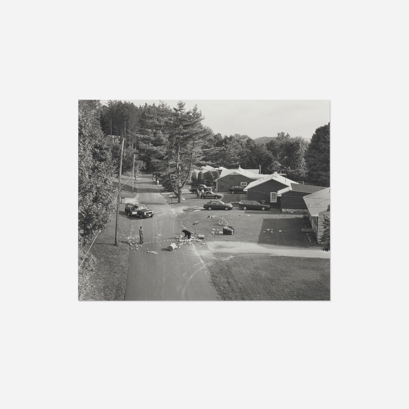 Gregory Crewdson, Untitled (dog catcher and bear): Gregory Crewdson Untitled (dog catcher and bear) 1997gelatin silver print image: 18 h x 22.5 w in (46 x 57 cm) mount: 20 h x 23.75 w in (51 x 60 cm) Signed, dated and numbered to lower righ