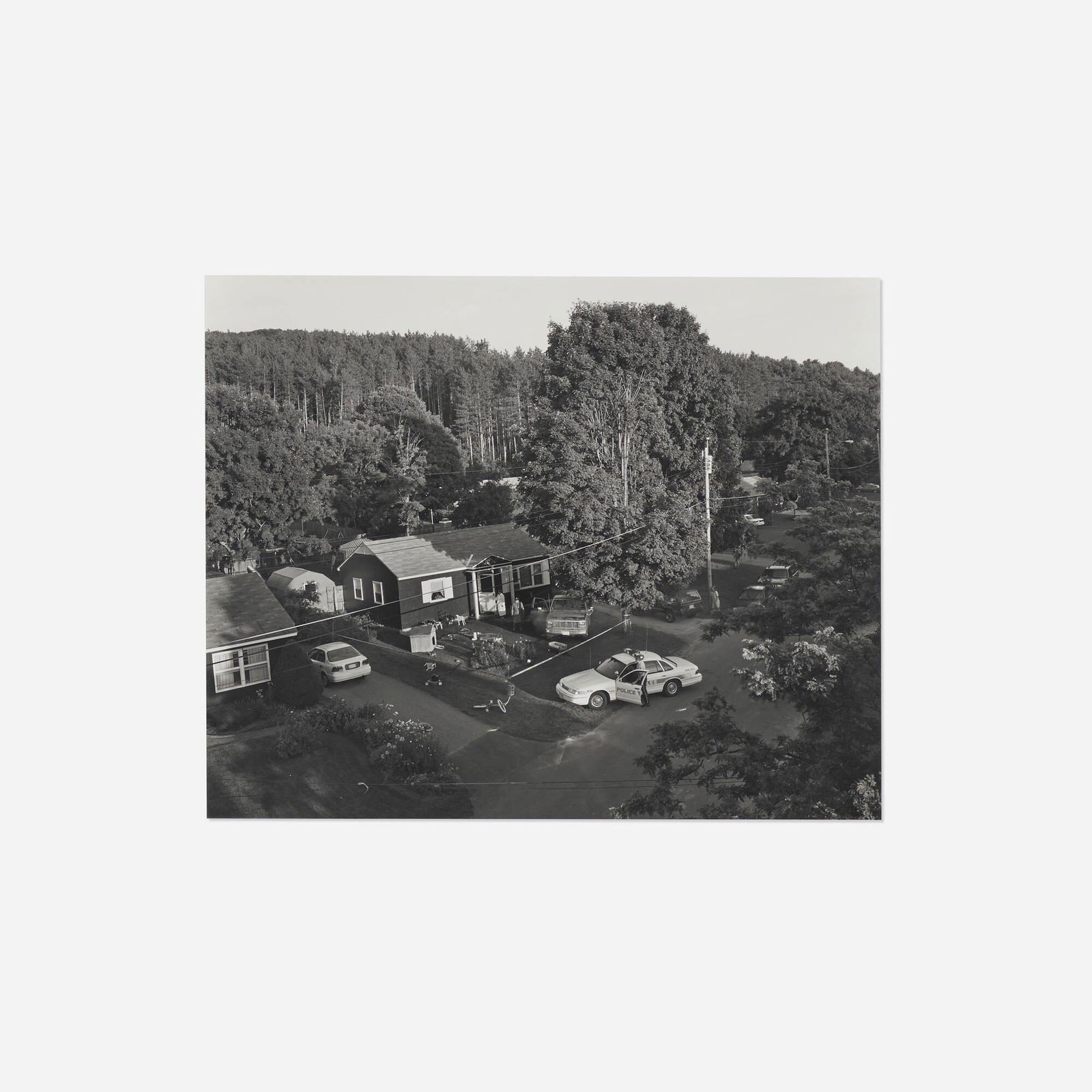 Gregory Crewdson, Untitled (doghouse murder): Gregory Crewdson Untitled (doghouse murder) 1997gelatin silver print image: 18.125 h x 22.5 w in (46 x 57 cm) mount: 19.875 h x 23.875 w in (50 x 61 cm) Signed, dated and numbered to lower