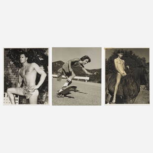 Mel Roberts, Untitled (three works): Mel Roberts Untitled (three works) gelatin silver print 10 h x 8 w in (25 x 20 cm) 10 h x 7.75 w in (25 x 20 cm) Impressed artist's copyright to lower right of each work 'Mel Roberts ©' . Stamped