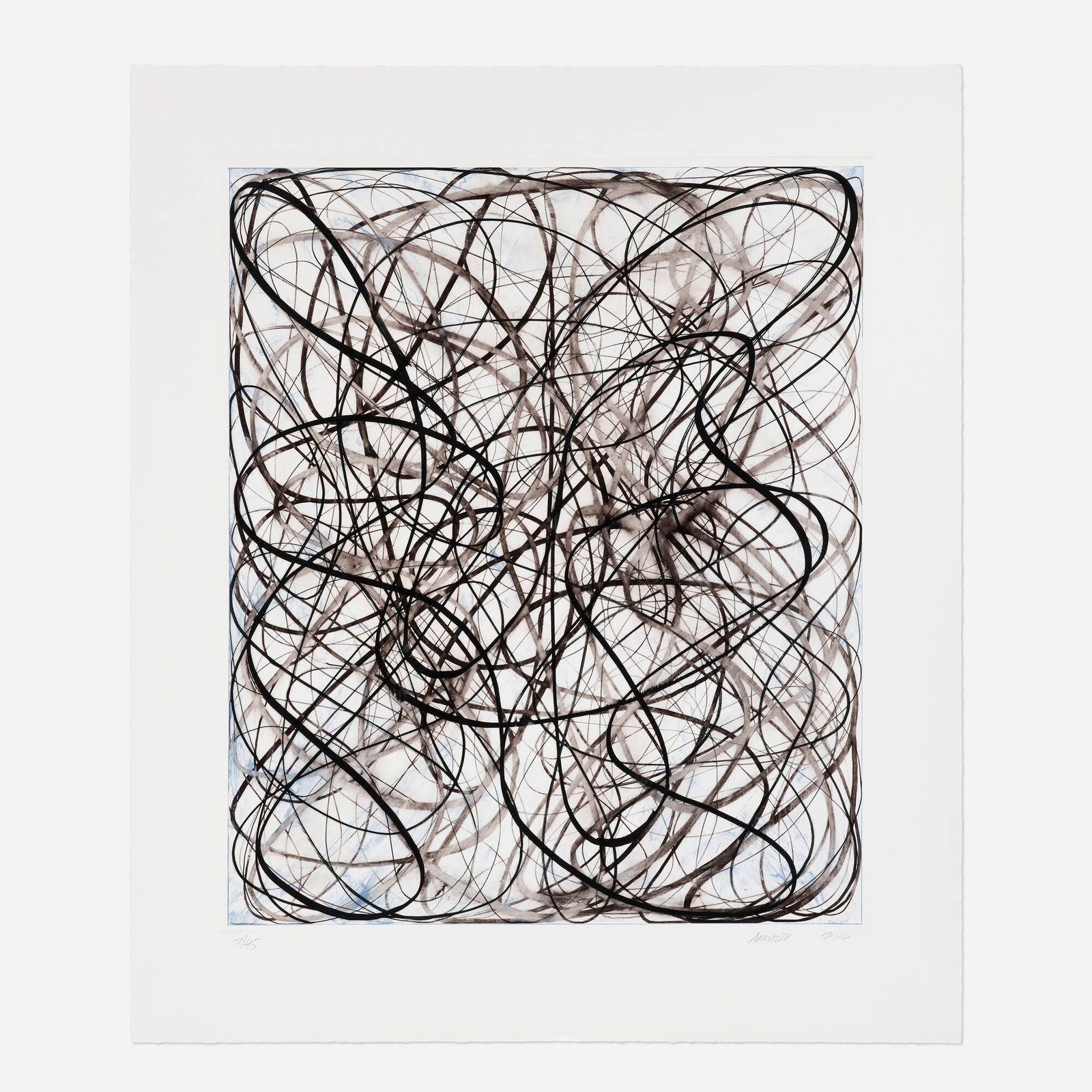 Charles Arnoldi, String Theory III: Charles Arnoldi String Theory III 2016polymer gravure with etching and photo-etching printed in colors on 410gsm Somerset image: 32 h x 27 w in (81 x 69 cm) sheet: 40.375 h x 34.375 w in (103 x 87