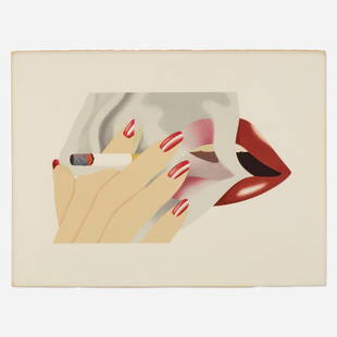 Tom Wesselmann, Smoker: Tom Wesselmann Smoker 1976lithograph in colors with embossing on Arches image: 14.5 h x 23 w in (37 x 58 cm) sheet: 22.625 h x 30.25 w in (57 x 77 cm) Signed and dated to lower margin 'Wess