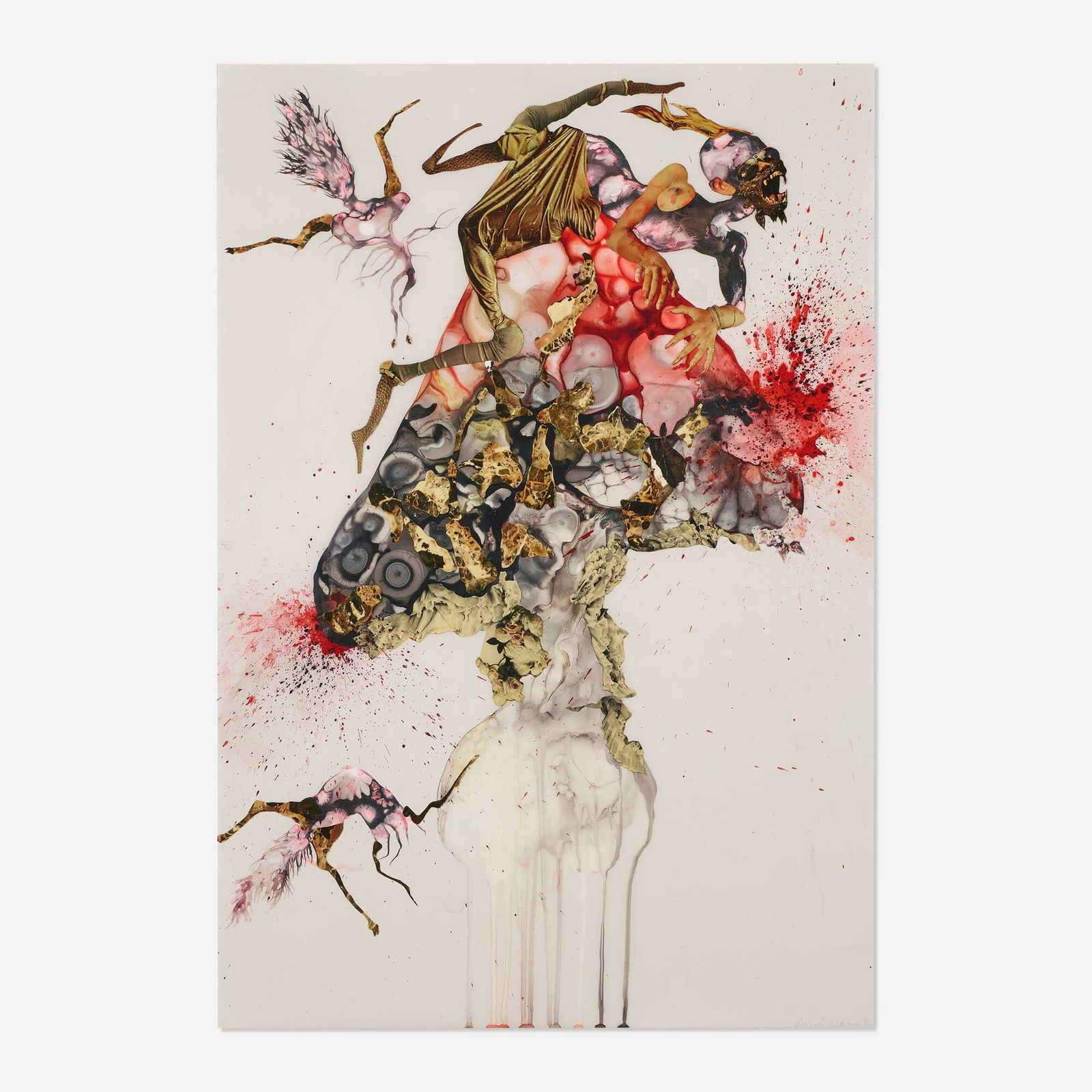 Wangechi Mutu, Howl: Wangechi Mutu Howl 2006archival pigment print with screenprint in colors on smooth wove paper image: 35 h x 24 w in (89 x 61 cm) sheet: 37 h x 28 w in (94 x 71 cm) Signed, dated and numbere