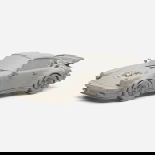 Daniel Arsham, Eroded 911 Turbo Porsche (gray): Daniel Arsham Eroded 911 Turbo Porsche (gray) 2020selenite, quartz specimens 3.5 h x 5.25 w x 11.75 d in (9 x 13 x 30 cm) packaging: 7 h x 12 w x 16 d in (18 x 30 x 41 cm) Impressed signatu