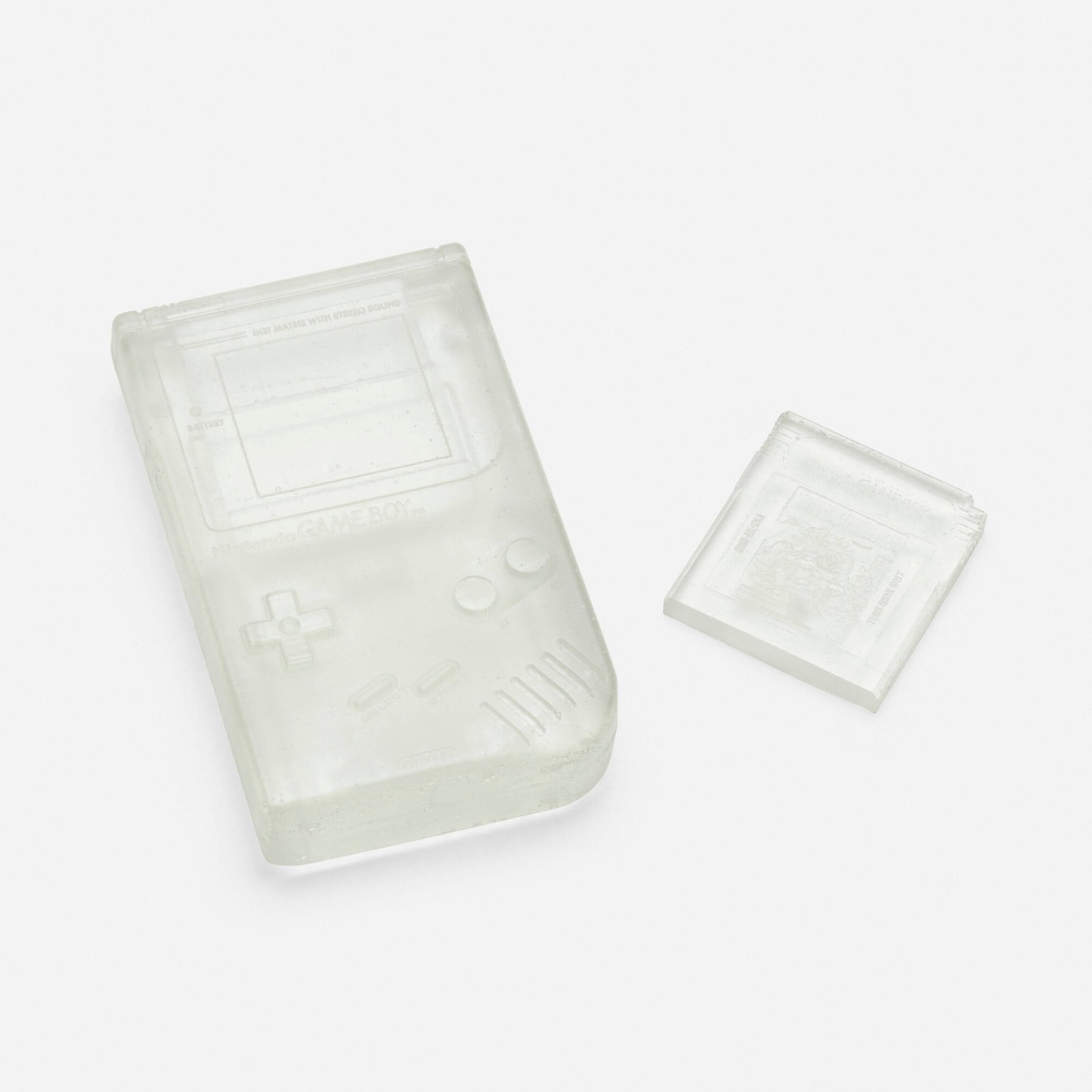 Daniel Arsham, Crystal Relic 002 (Game Console): Daniel Arsham Crystal Relic 002 (Game Console) 2020cast resin 5.75 h x 3.5 w x 1.25 d in (15 x 9 x 3 cm) packaging: 5.75 h x 9.5 w x 11.5 d in (15 x 24 x 29 cm) Printed signature, number an