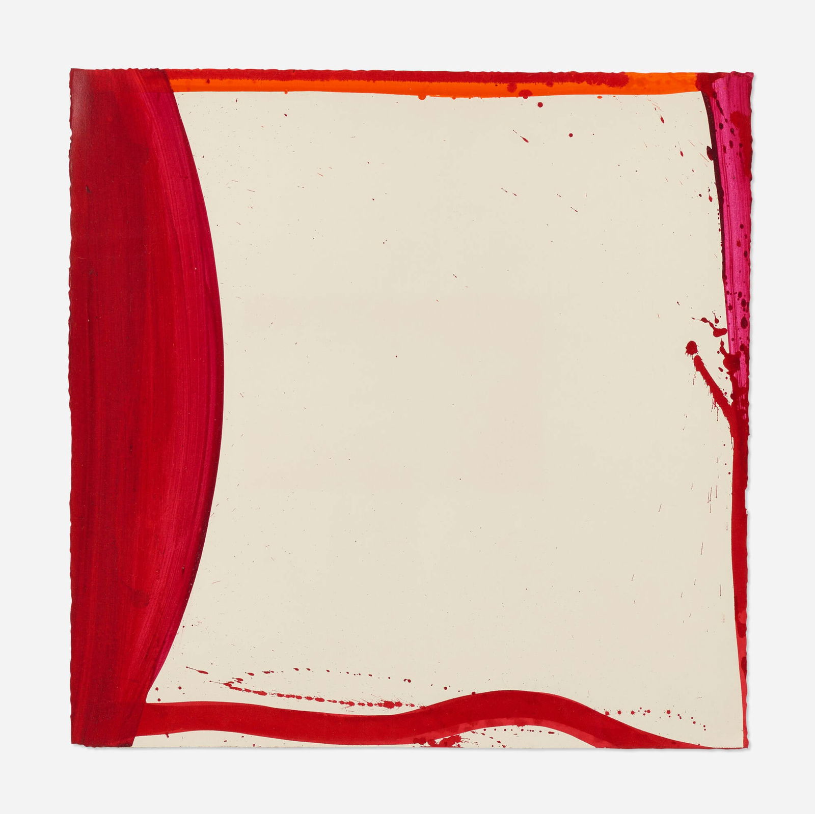 Sam Francis, Untitled (John Bennett Series 2): Sam Francis Untitled (John Bennett Series 2) (SF67-013) 1967acrylic on BFK Rives 19.75 h x 19.75 w in (50 x 50 cm) Signed, titled, dated and inscribed to verso 'Sam Francis 1967 John Bennett S