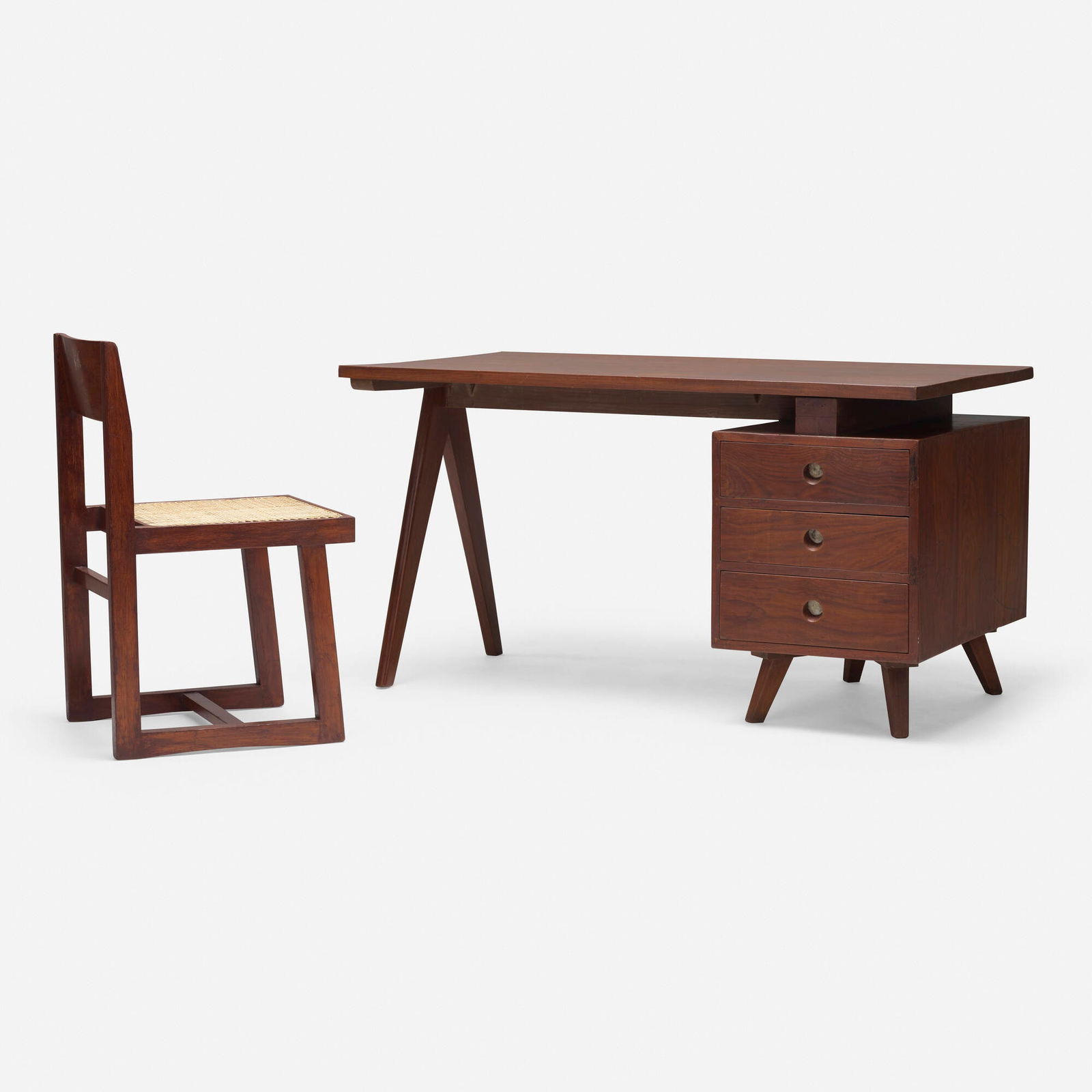 Pierre Jeanneret, Desk and chair from Chandigarh (1 of 7)