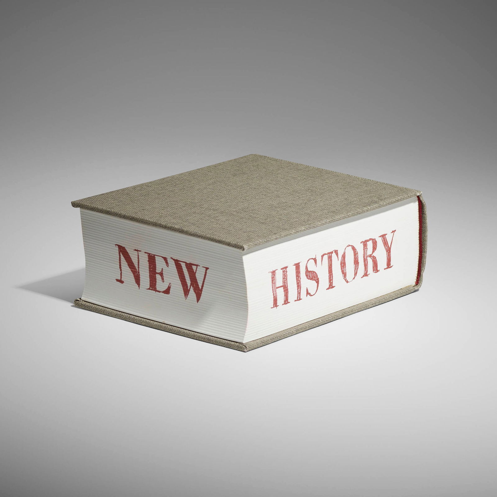 Ed Ruscha, Make New History: Ed Ruscha Make New History 2009linen-bound book 2.75 h x 7.5 w x 5.25 d in (7 x 19 x 13 cm) This work is from the unnumbered edition of 1000 published by the Museum of Contemporary Art, Los An