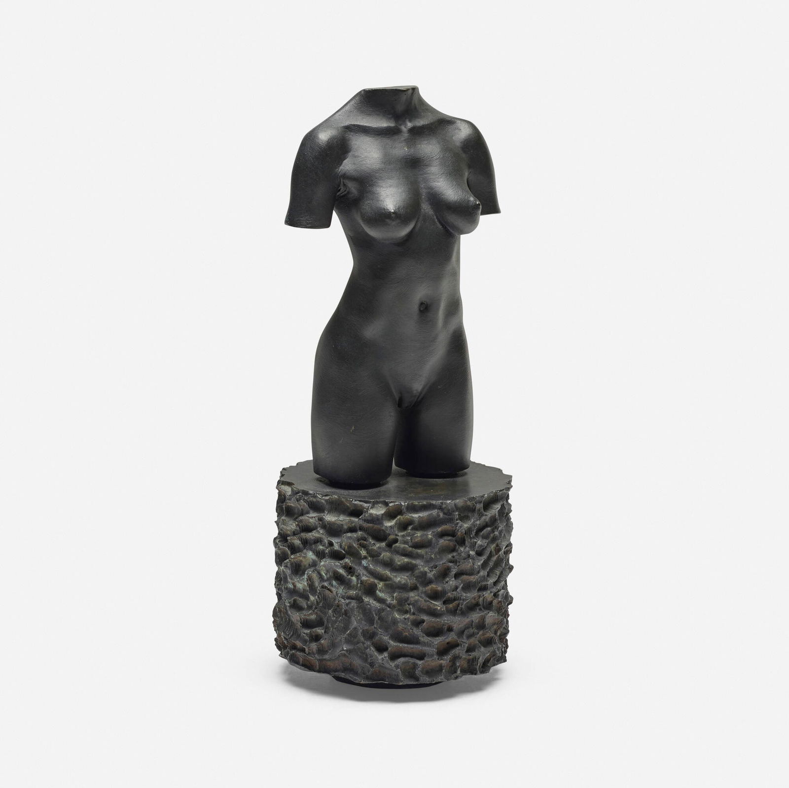 Robert Graham, MOCA Torso: Robert Graham MOCA Torso 1992-95patinated cast bronze 11 h x 4.75 dia in (28 x 12 cm) Incised signatures to underside 'R Graham J.C. Munoz H Beck' and impressed 'C'. This work is from the edit