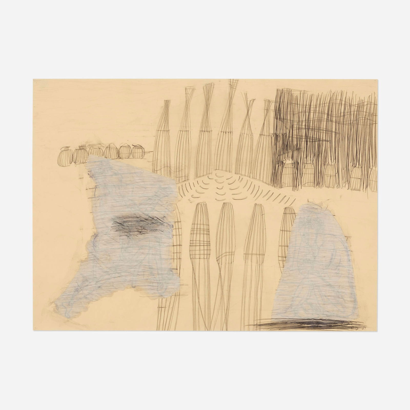 Charles Garabedian, Ruin Study: Charles Garabedian Ruin Study 1981graphite and collage on paper 22 h x 30 w in (56 x 76 cm) Signed and dated to lower right 'CG 81'. Provenance: Daniel Weinberg Gallery