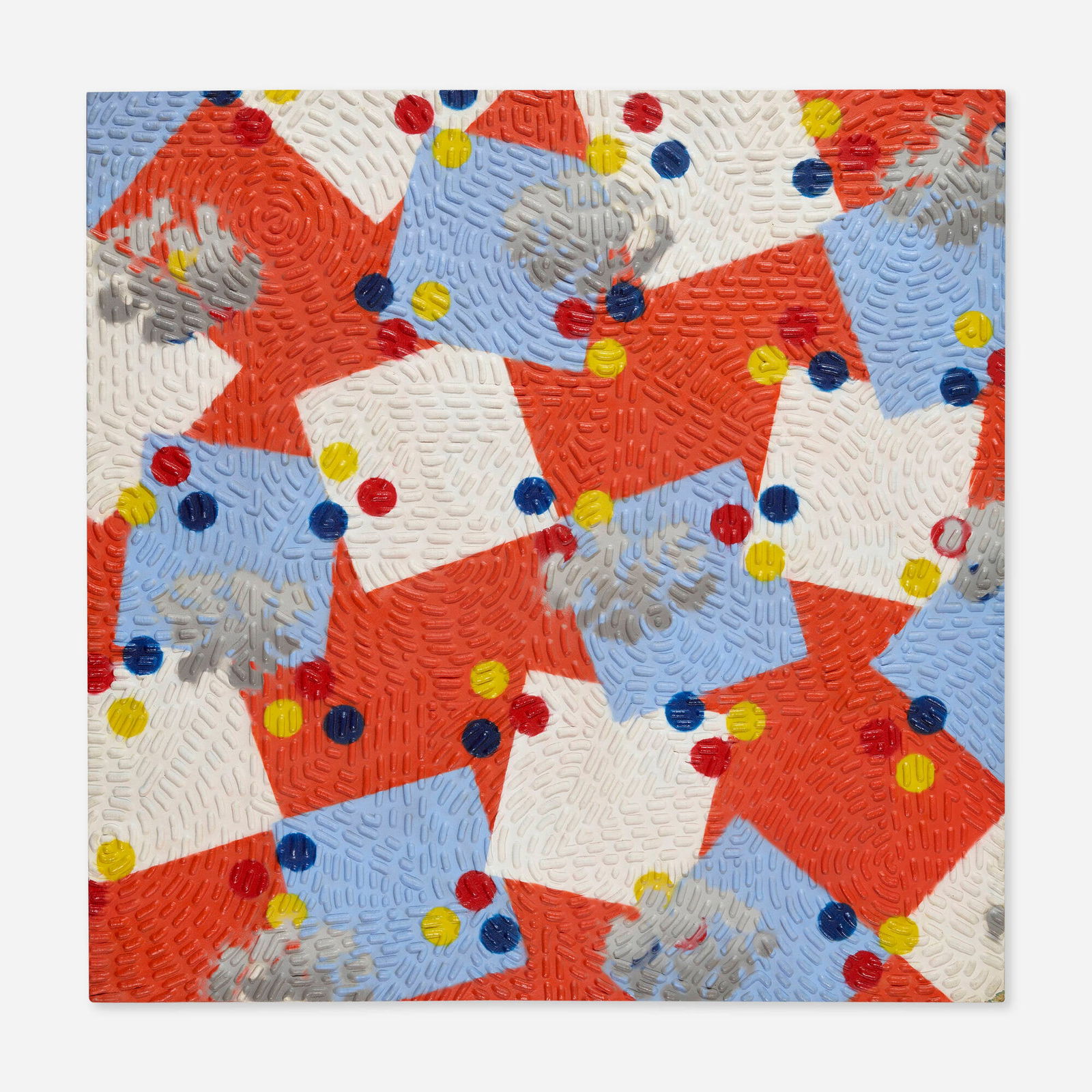 Michael Peter Cain, Many Colored: Michael Peter Cain Many Colored 1978acrylic on fiberglass 47.125 h x 47.25 w in (120 x 120 cm) Signed, titled and dated to verso 'Michael Peter Cain 1978 Many Colored'. Provenan