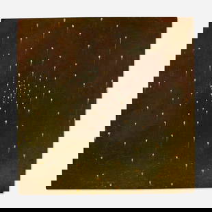 Darren Waterston, Etude No. 15: Darren Waterston Etude No. 15 1993oil on wood panel 12 h x 12 w in (30 x 30 cm) Signed, titled, dated and inscribed to verso 'Darren Waterston 1993 Etude no. 15 mothes. lights'.
