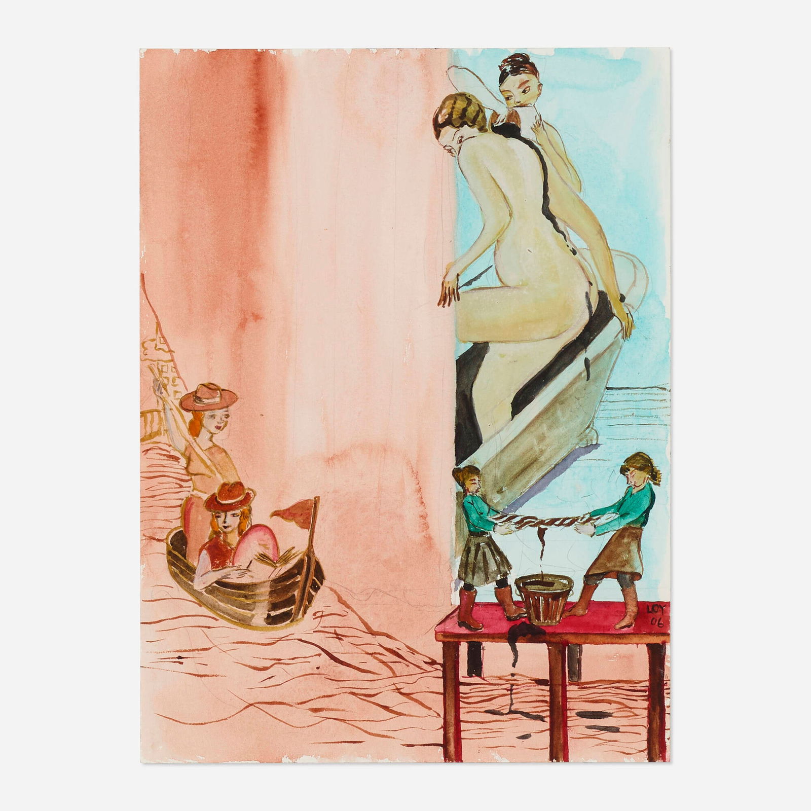 Rosa Loy, Untitled: Rosa Loy Untitled 2006watercolor on paper 12 h x 9 w in (30 x 23 cm) This work is from the Carolyn Glasoe Bailey Foundation Collection and is being sold to benefit the foundation whose primary