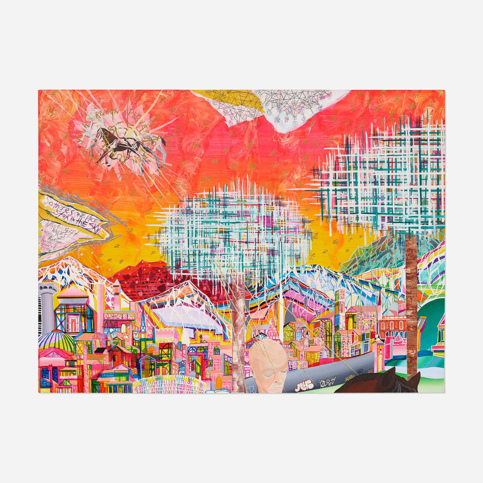 Zachary Wollard, Chosen One: Zachary Wollard Chosen One 2004oil, acrylic and gold leaf on canvas 48 h x 64.25 w in (122 x 163 cm) This work is from the Carolyn Glasoe Bailey Foundation Collection and is being sold to bene