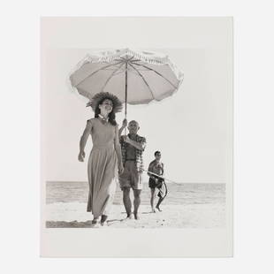 Robert Capa, Pablo Picasso : Robert Capa Pablo Picasso and Francoise Gilot, France 1948 / printed c. 1965gelatin silver print image: 7.375 h x 7.5 w in (19 x 19 cm) sheet: 9.875 h x 8 w in (25 x 20 cm) Artist's stamp t