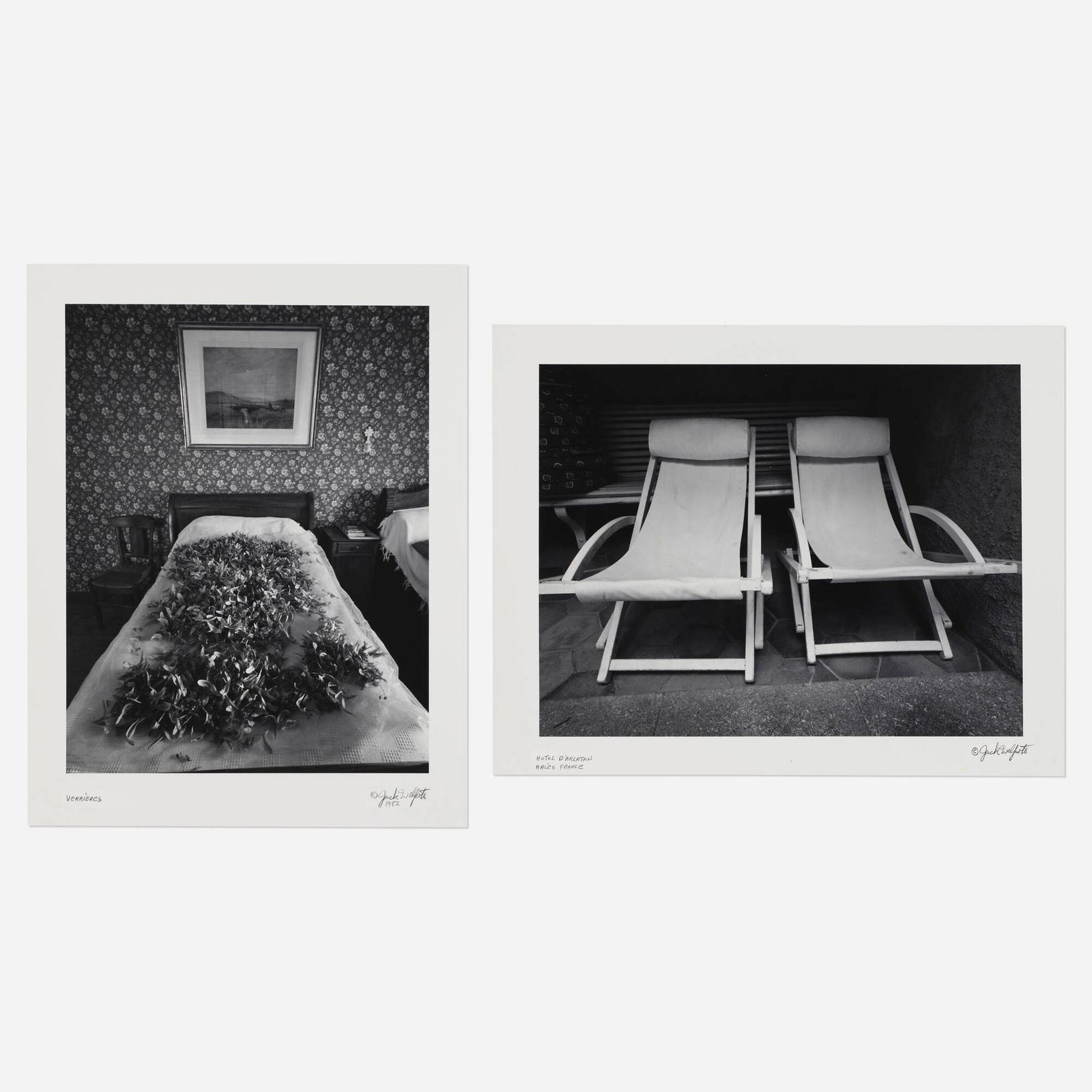 Jack Welpott, Hotel d'Arlatan, Arles : Jack Welpott Hotel d'Arlatan, Arles, France; Verrieres (two works from the Jack Welpott: X [Ten] Photographs portfolio) 1976, 1982 / printed 1983gelatin silver print image: 11.625 h x 9 w in (30 x 23