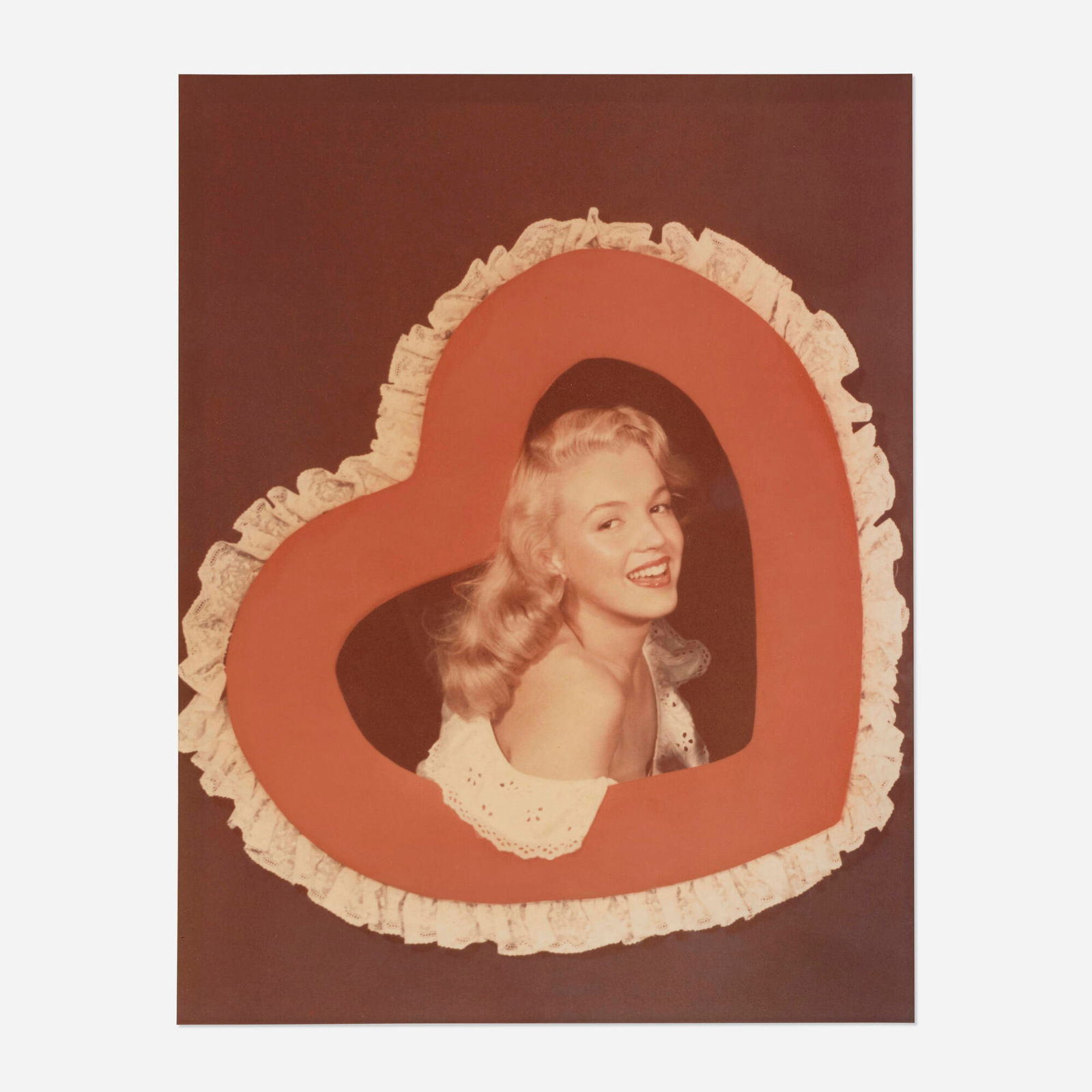 Bruno Bernard Sommerfield, Marilyn Monroe : Bruno Bernard Sommerfield (Bernard of Hollywood) Marilyn Monroe in a Heart c. 1947 / printed c. 1975C-print image: 13.5 h x 10.5 w in (34 x 27 cm) sheet: 14 h x 11 w in (36 x 28 cm) Signed