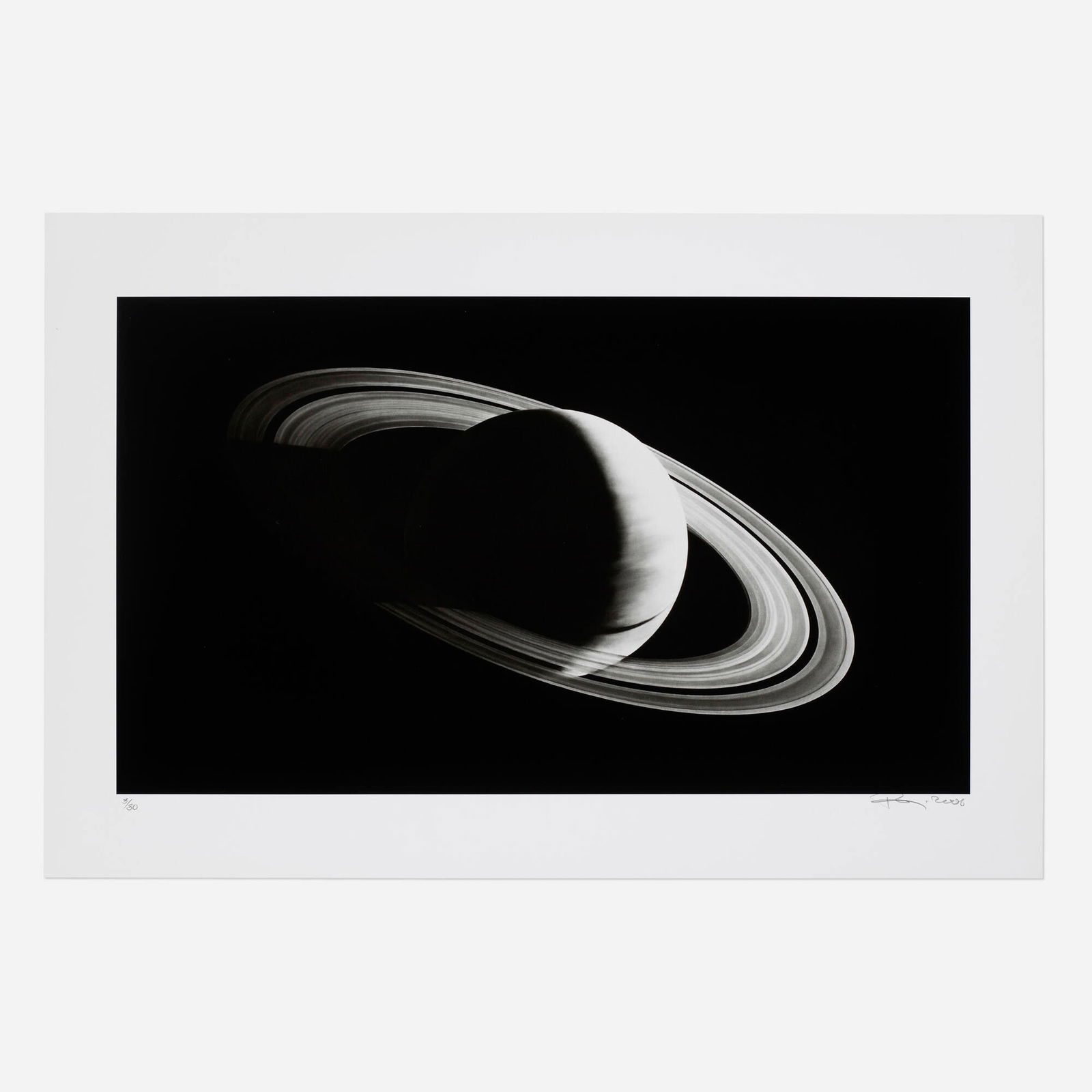 Robert Longo, Saturn: Robert Longo Saturn 2014pigment print image: 11.50 h x 19.875 w in (29 x 50 cm) sheet: 15.625 h x 23.375 w in (40 x 59 cm) Signed, dated and numbered to lower edge '3/30 Robert Longo 2014'.