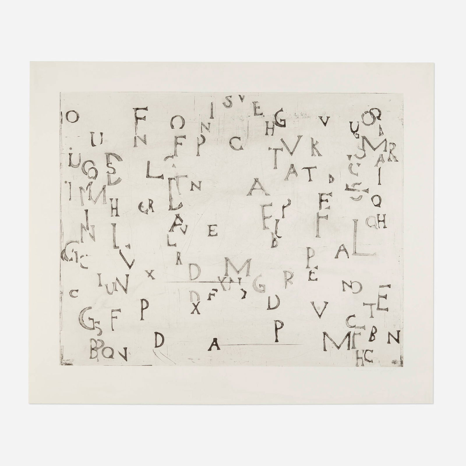 Francesco Clemente, Seeds (from the Perusa series): Francesco Clemente Seeds (from the Perusa series) 1990aquatint and etching on Somerset image: 35 h x 44.25 w in (89 x 112 cm) sheet: 44.75 h x 52.5 w in (114 x 133 cm) Signed and numbered t