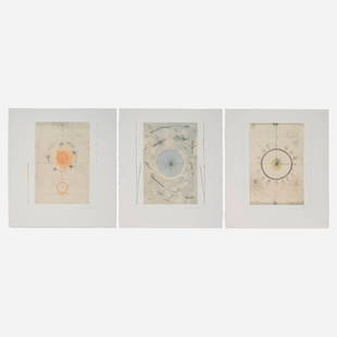 Shoichi Ida, Three works from the Well from Karma series: Shoichi Ida Three works from the Well from Karma series 1989etching and drypoint in colors with chine colle image: 17.75 h x 16.75 w in (45 x 43 cm) sheet: 26 h x 22.625 w in (66 x 57 cm) L