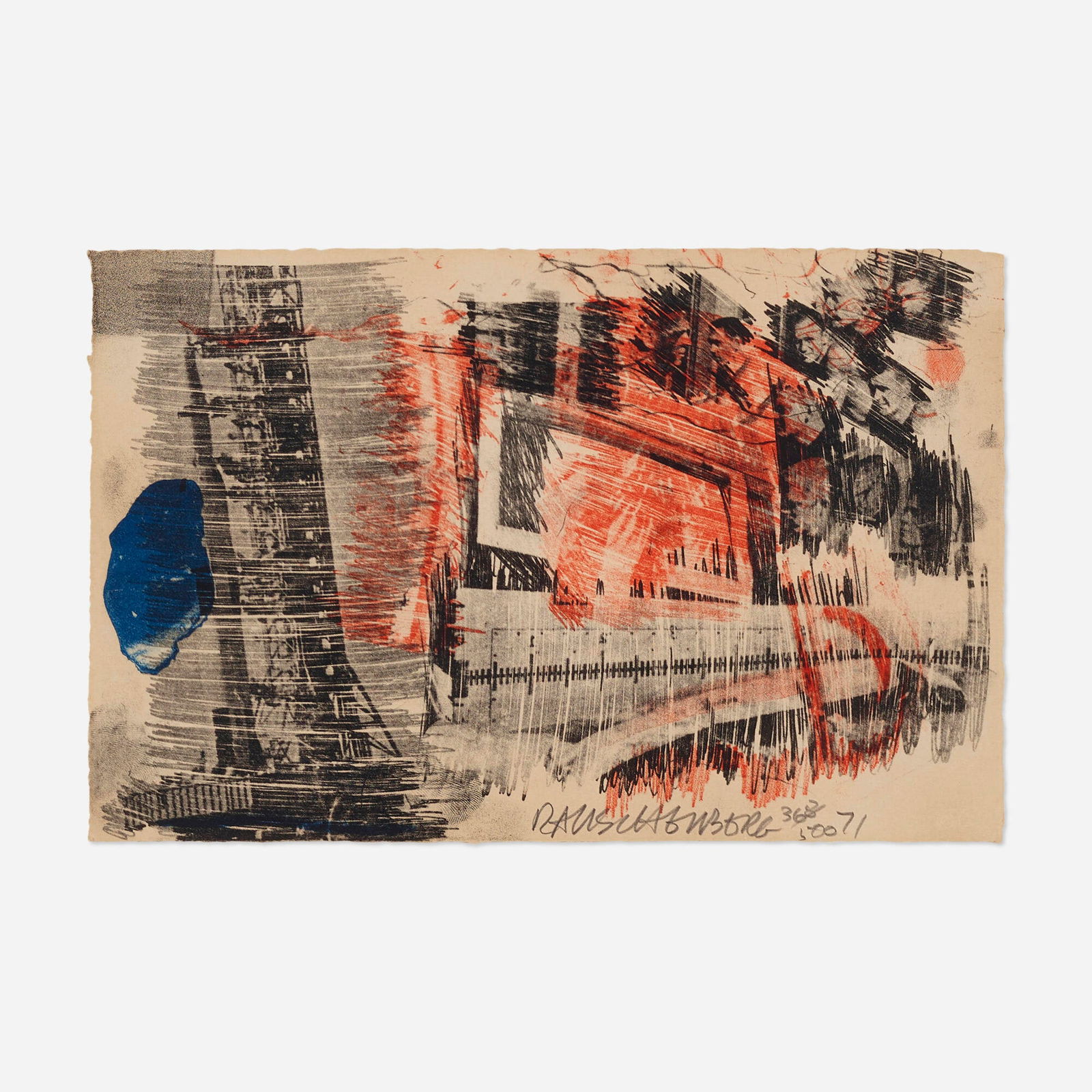 Robert Rauschenberg, Sub-Total (from the Stoned Moon series): Robert Rauschenberg Sub-Total (from the Stoned Moon series) 1971lithograph in colors on BFK Rives 8 h x 12.5 w in (20 x 32 cm) Signed, dated and numbered to lower edge 'Rauschenberg 368/500 71