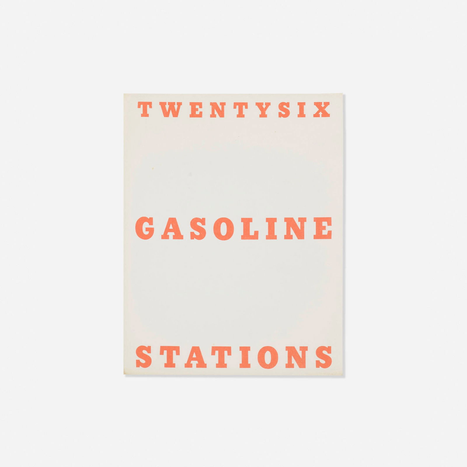 Ed Ruscha, Twentysix Gasoline Stations: Ed Ruscha Twentysix Gasoline Stations 1963 / 1969black offset printing on white paper 7 h x 5.5 w x .375 d in (18 x 14 x 1 cm) This work is from the third edition of 3000 published by Cunningh