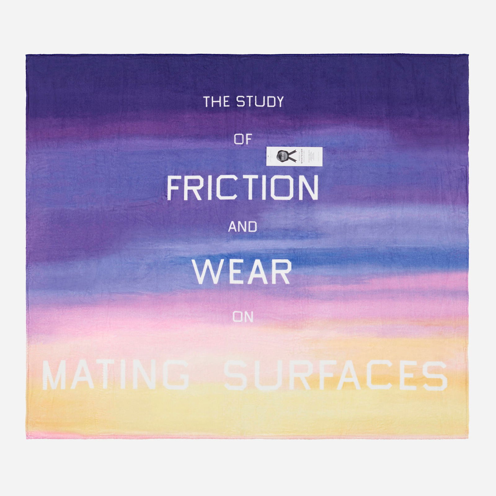 Ed Ruscha, WOW (Works on Whatever) Project Beach Towel: Ed Ruscha WOW (Works on Whatever) Project Beach Towel 2009digital print on brushed cotton towel 59 h x 66 w in (150 x 168 cm) Fabric manufacturer's label to edge 'Works on Whatever Ed Ruscha A