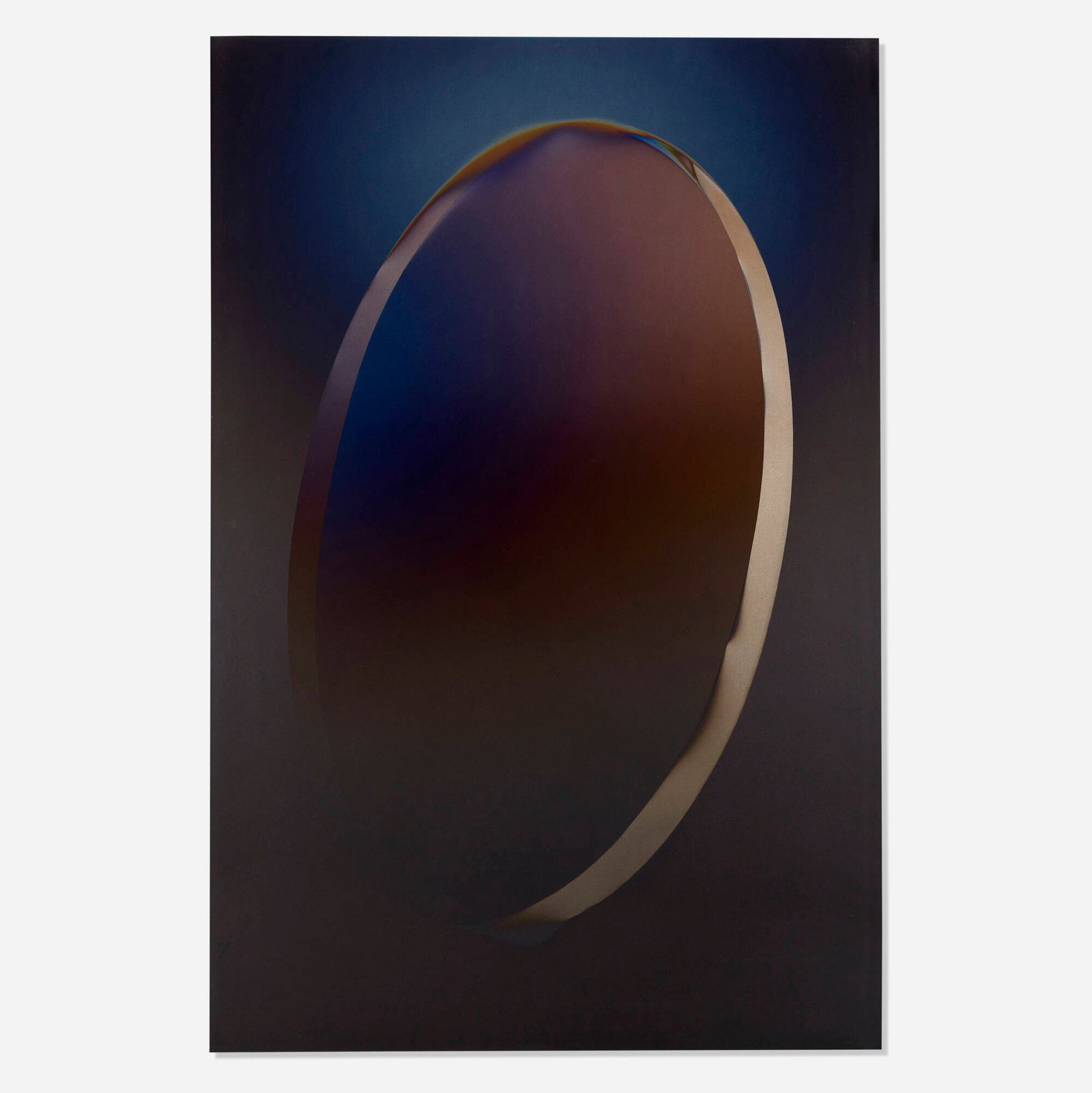 Larry Bell, ELBK 30: Larry Bell ELBK 30 1981aluminum and silicon monoxide on paper 52.25 h x 35.25 w in (133 x 90 cm) Signed and dated to lower center 'Larry Bell '81'. Provenance: The Work