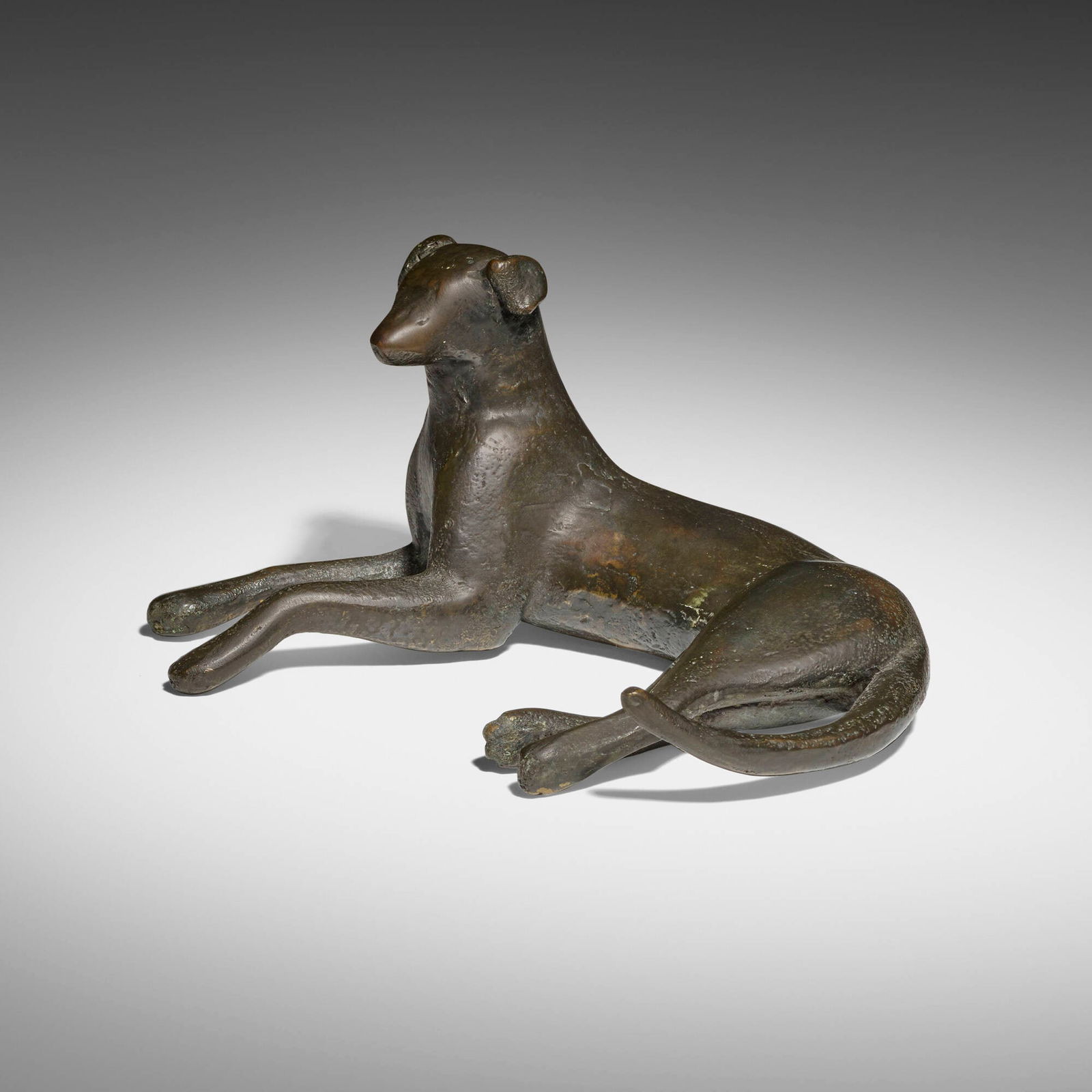 Gwynn Murrill, Dog: Gwynn Murrill Dog 2002patinated bronze 2.75 h x 6 w x 4 d in (7 x 15 x 10 cm) Incised signature and date to underside 'G. Murrill '02'. Provenance: Gift from the artist