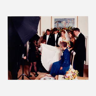 Tina Barney, Untitled (The Wedding Photo): Tina Barney Untitled (The Wedding Photo) 1993 C-print image: 10.625 h x 13.375 w in (27 x 34 cm) sheet: 11 h x 13.75 w in (28 x 35 cm) Signed and dated to verso 'Tina Barney 1993'. Provenance: