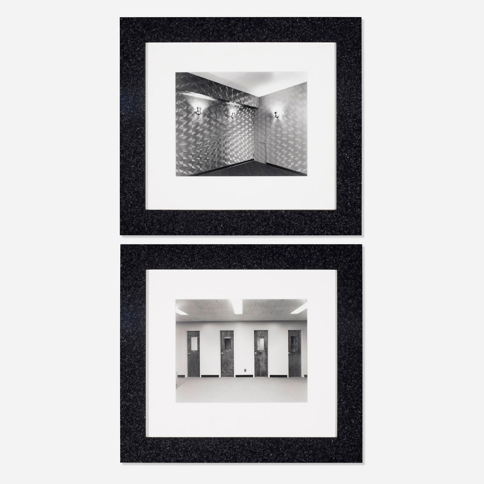 Lynne Cohen, Untitled (Camouflage) (two works): Lynne Cohen Untitled (Camouflage) (two works) c. 1970, c. 2000gelatin silver print on aluminum, in artist made frame sight (each): 8.375 h x 10.75 w in (21 x 27 cm) overall (each): 18 h x 20 w in