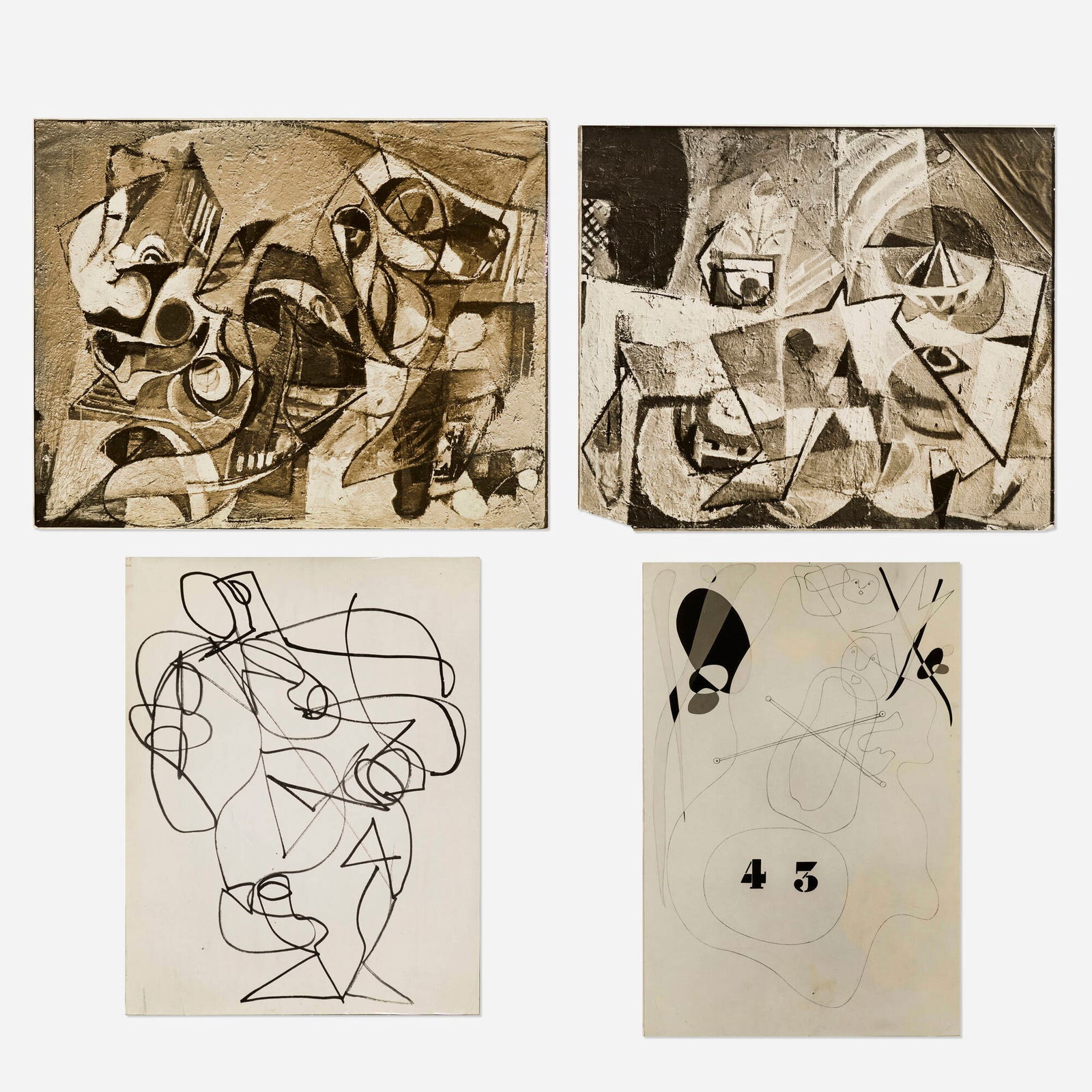 Herbert Matter, Knowing; Untitled (four works): Herbert Matter Knowing; Untitled (four works) c. 1935gelatin silver print largest: 10.625 h x 13.25 w in (27 x 34 cm) smallest: 12 h x 9.25 w in (30 x 23 cm) Signed, titled and dated to ver