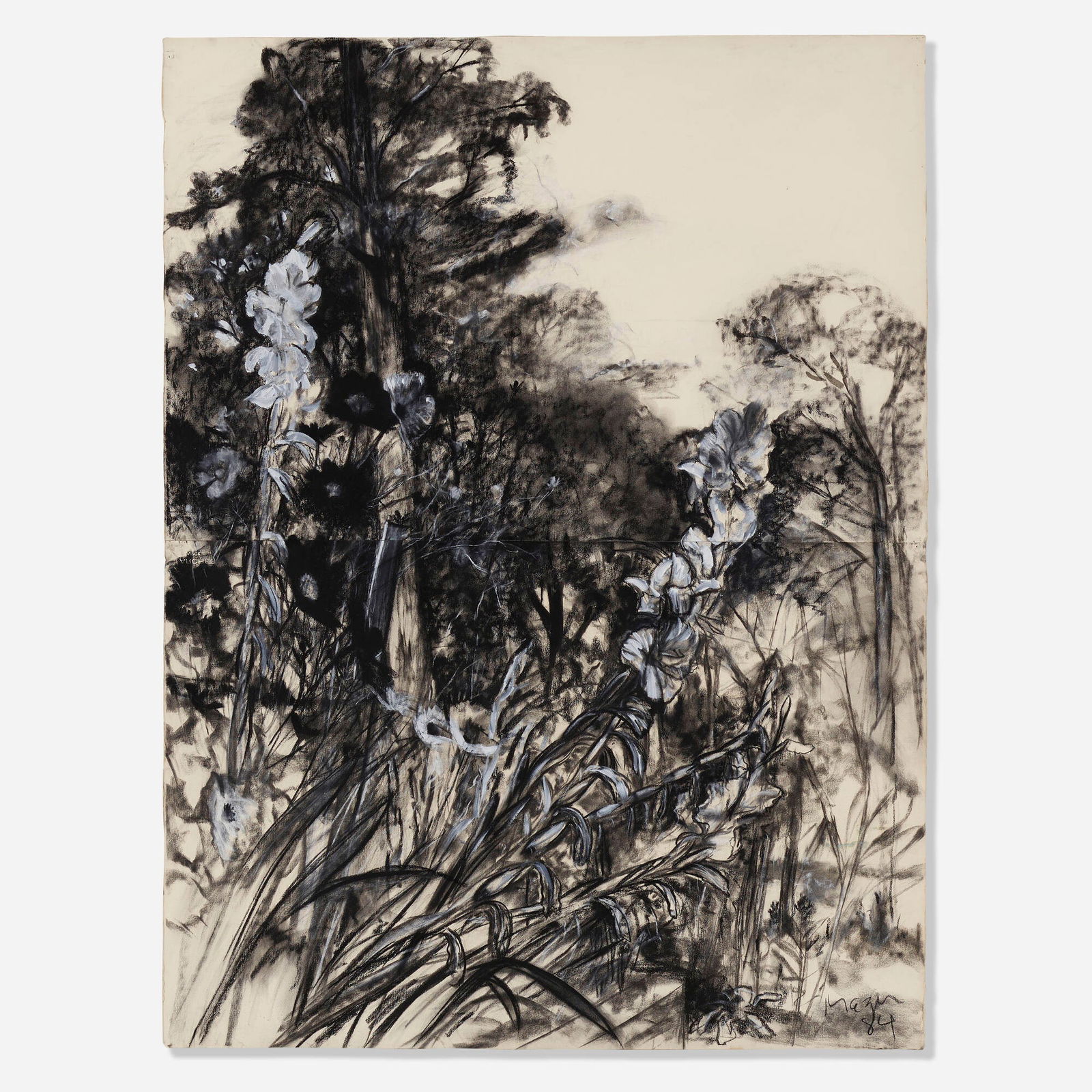 Michael Mazur, Untitled: Michael Mazur Untitled 1984charcoal and mixed media on paper 62 h x 47.5 w in (157 x 121 cm) Signed and dated to lower right 'Mazur 84'. Provenance: Jan Turner Gallery,