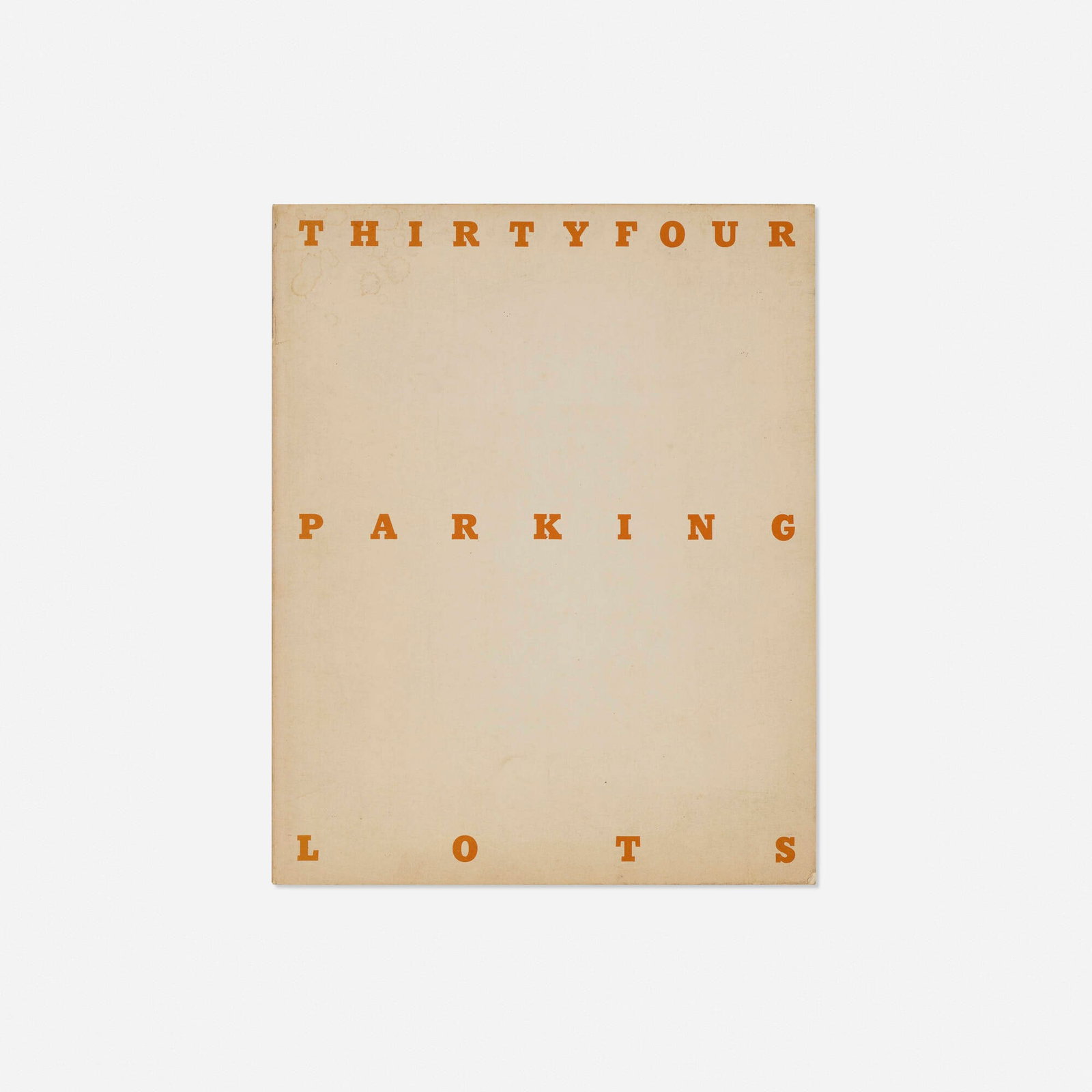 Ed Ruscha, Thirtyfour Parking Lots: Ed Ruscha Thirtyfour Parking Lots 1967 / 1974offset lithograph in bound book 10 h x 8 w x .25 d in (25 x 20 x 1 cm) This work is from the second edition of 2000 published by the artist.
