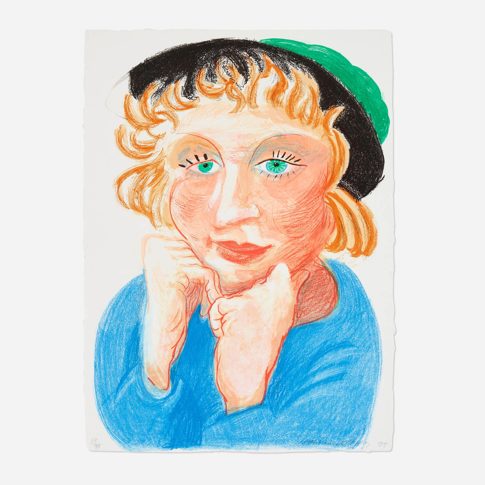 David Hockney, Celia with Green Hat (1 of 3)