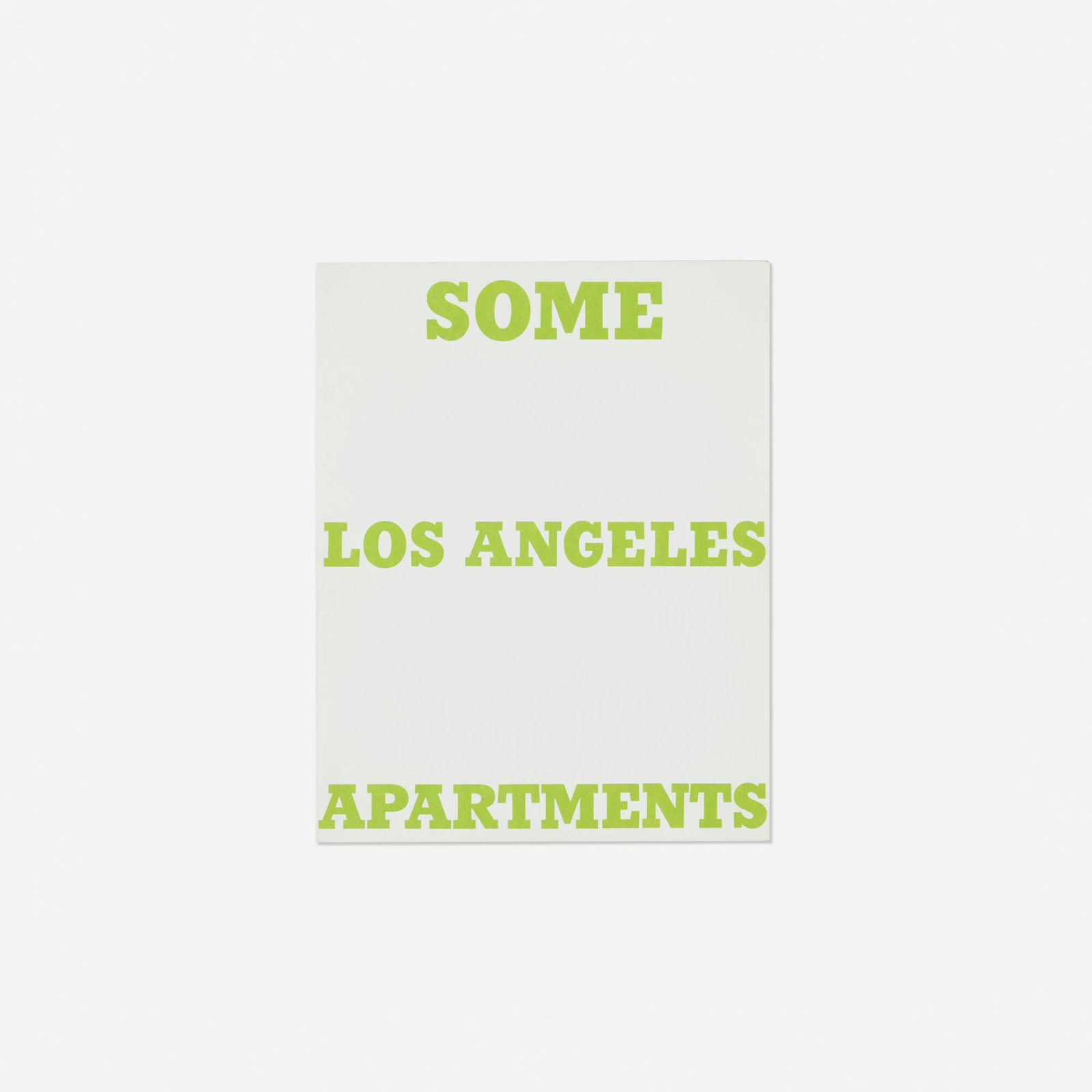 Ed Ruscha, Some Los Angeles Apartments: Ed Ruscha Some Los Angeles Apartments 1965 / 1970offset lithograph on 100 lb. white Vicksburg Vellum 7 h x 5.5 w x .25 d in (18 x 14 x 1 cm) Signed to first page 'Ed Ruscha'. This work is from