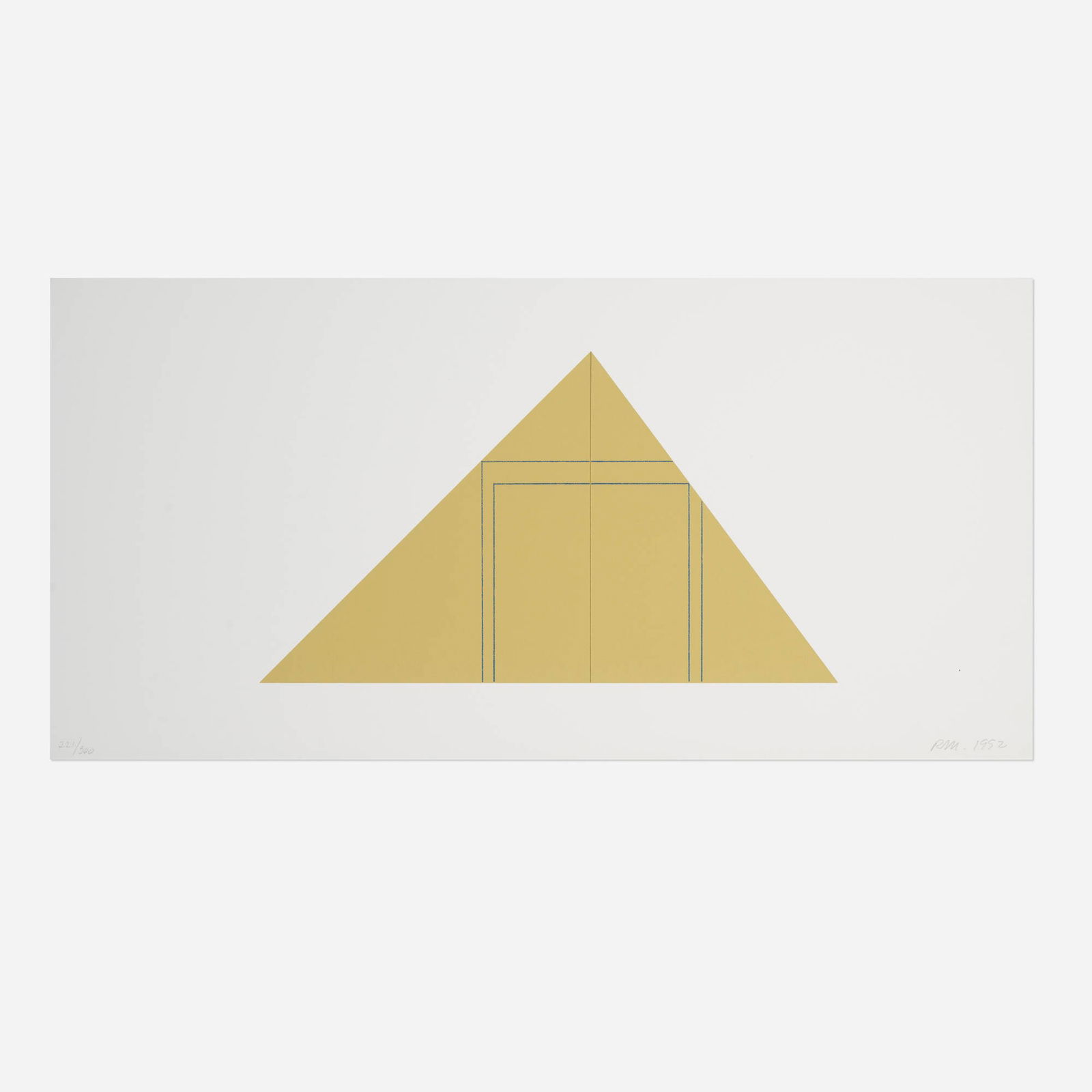 Robert Mangold, Untitled (from A Book of Silk Screenprints - Multiple Panel Paintings portfolio): Robert Mangold Untitled (from A Book of Silk Screenprints - Multiple Panel Paintings portfolio) 1977 / 1992screenprint in colors on Fabriano Cotton image: 8 h x 14.125 w in (20 x 36 cm) sheet: 11.