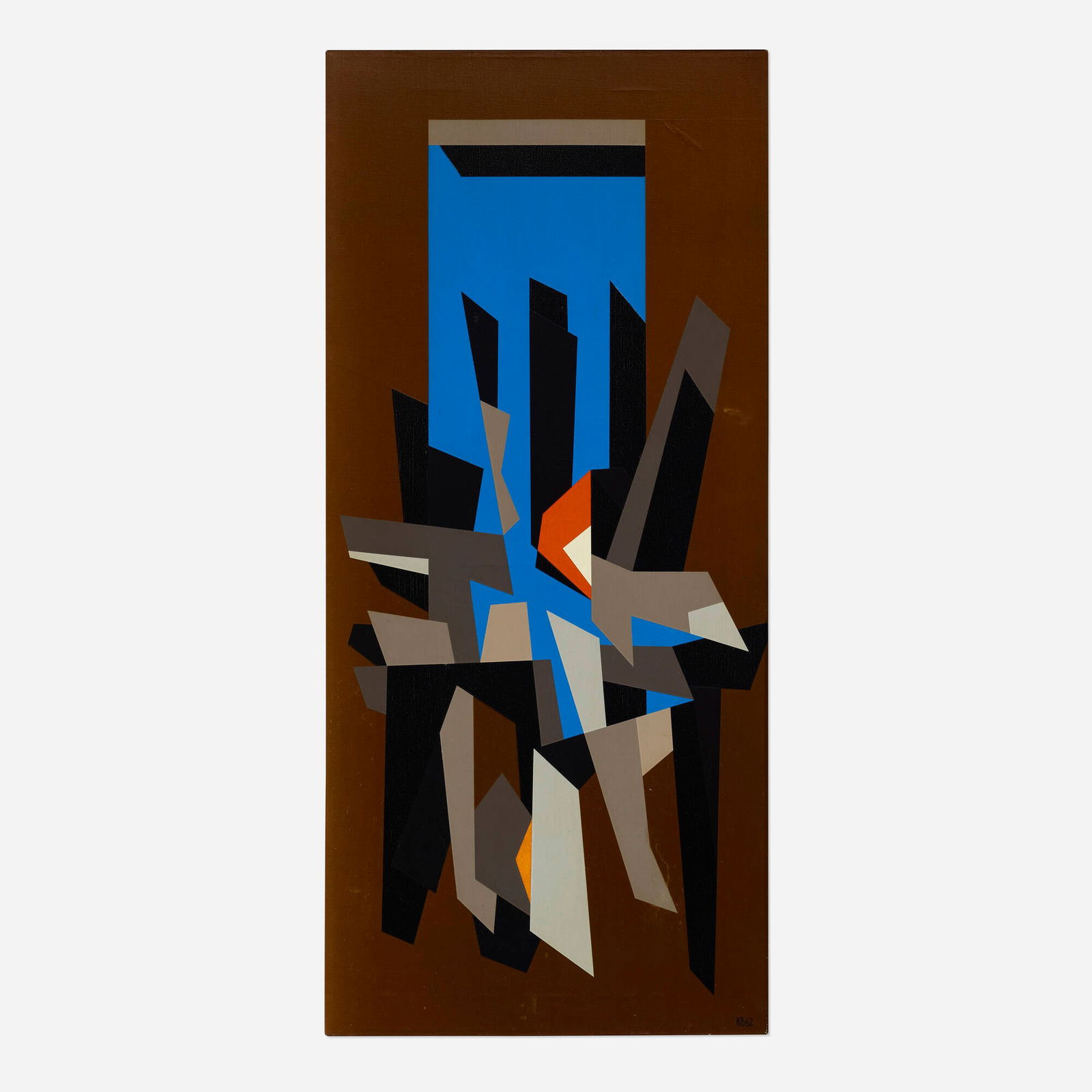 Karl Benjamin, FS#9 (from the Floating Structure series): Karl Benjamin FS#9 (from the Floating Structure series) 1962oil on canvas 40 h x 18 w in (102 x 46 cm) Signed and dated 'KB 62'. Louis Stern Fine Arts has confirmed the authenticity of this wo