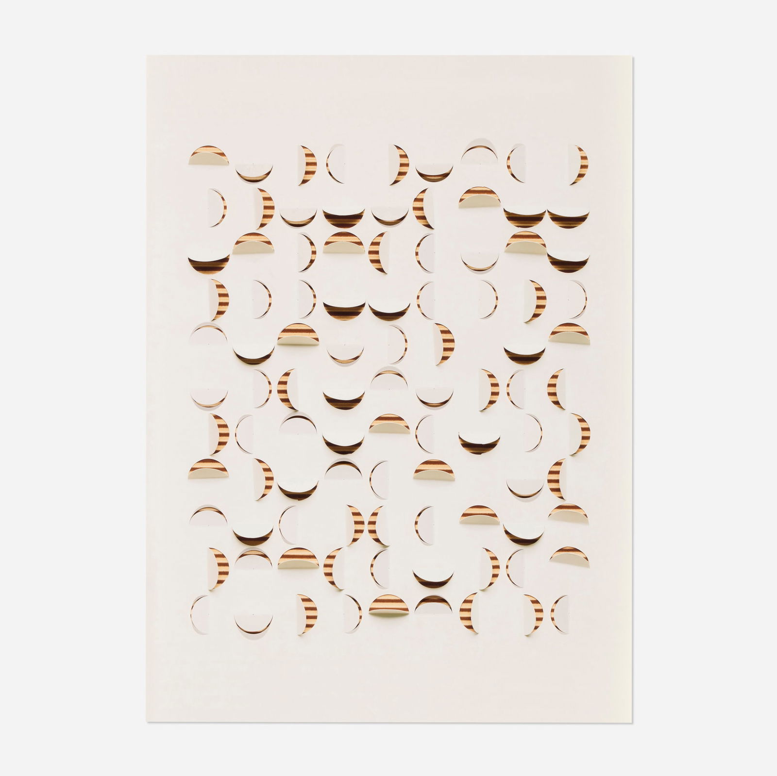 Vik Muniz, Folded Semicircles (Cardboard) (from the Handmade series): Vik Muniz Folded Semicircles (Cardboard) (from the Handmade series) 2016cut cardboard over digital print mounted on Dibond 30 h x 22 w in (76 x 56 cm) Signed and dated to verso 'Vik Muniz 2016