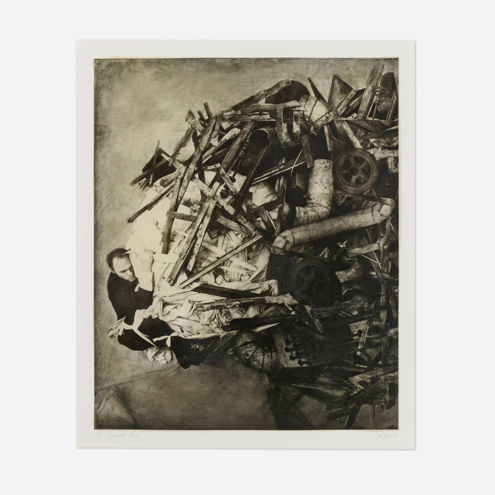 Robert ParkeHarrison, Exhausted Globe (from the Exhausted Globe suite): Robert ParkeHarrison Exhausted Globe (from the Exhausted Globe suite) 1997 photogravure, hand-coated with beeswax image: 19 h x 15.5 w in (48 x 39 cm) sheet: 25.5 h x 22.5 w in (65 x 57 cm)
