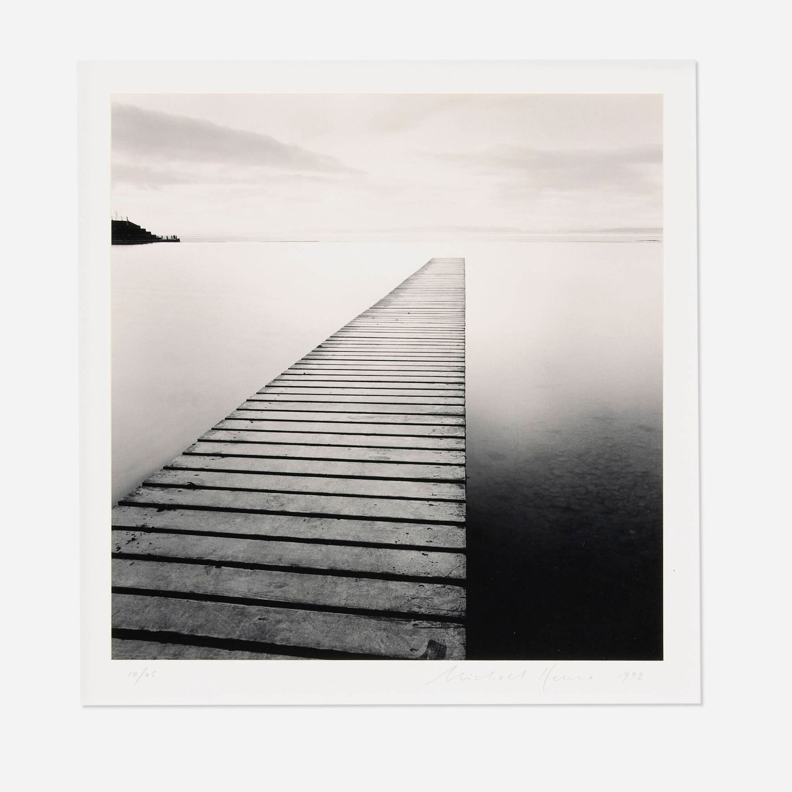 Michael Kenna, Plank Walk, Morecambe, Lancashire, England: Michael Kenna Plank Walk, Morecambe, Lancashire, England 1992sepia toned gelatin silver print image: 7.875 h x 7.5 w in (20 x 19 cm) mount: 20 h x 16 w in (51 x 41 cm) Signed, dated and num