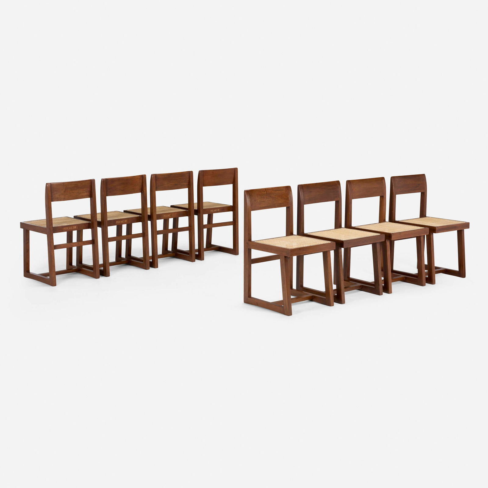 Pierre Jeanneret, Chairs from Punjab University, Chandigarh, set of eight (1 of 4)
